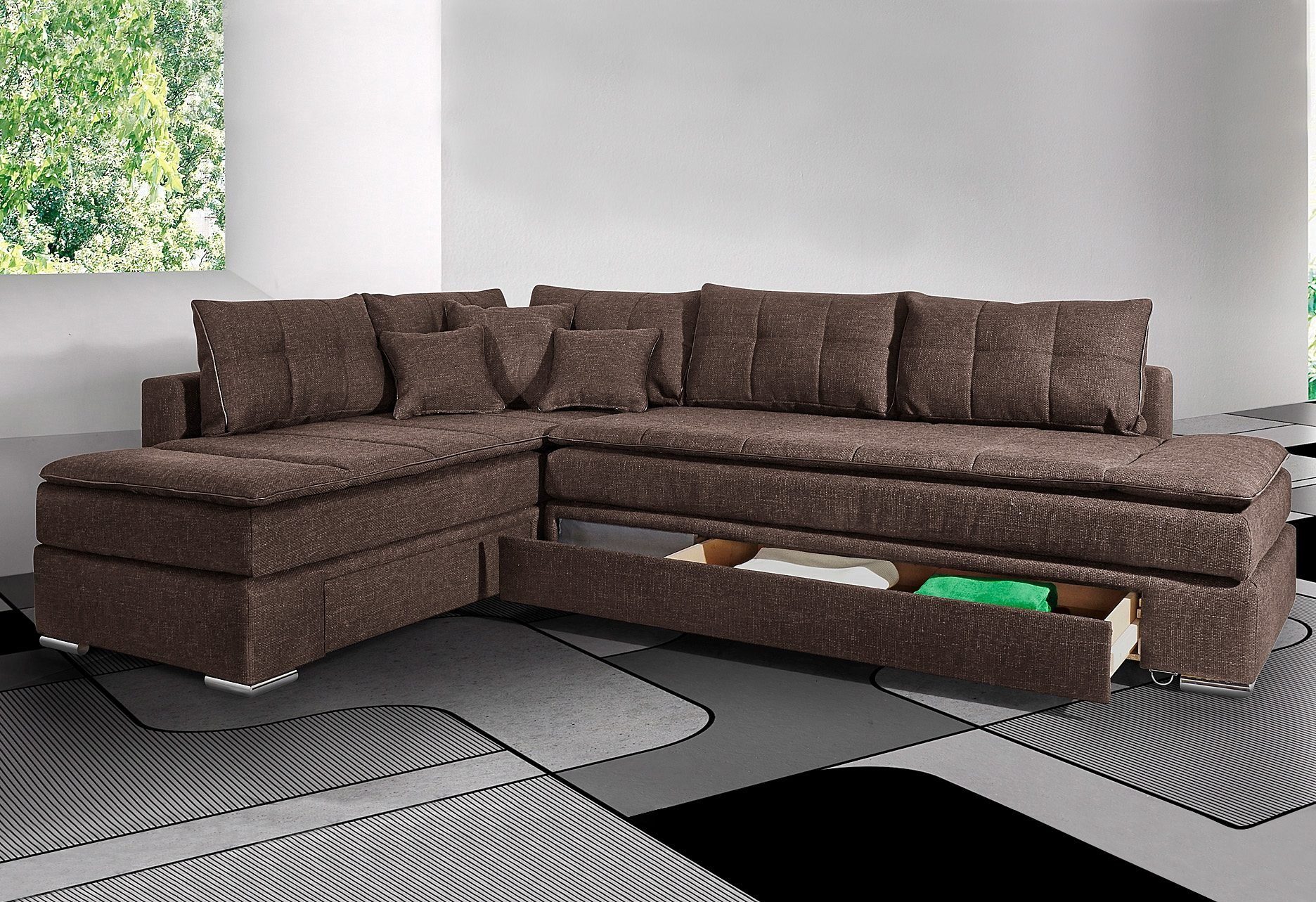 INOSIGN Ecksofa "Boxspringbett Night & Day L-Form mit Dauer-Schlaffunktion günstig online kaufen