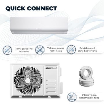 HOME DELUXE 4-in-1-Klimagerät Klimaanlage SPLIT 18000 BTU, Quick Connect, WiFi – App gesteuert, keine Vakuumpumpe nötig