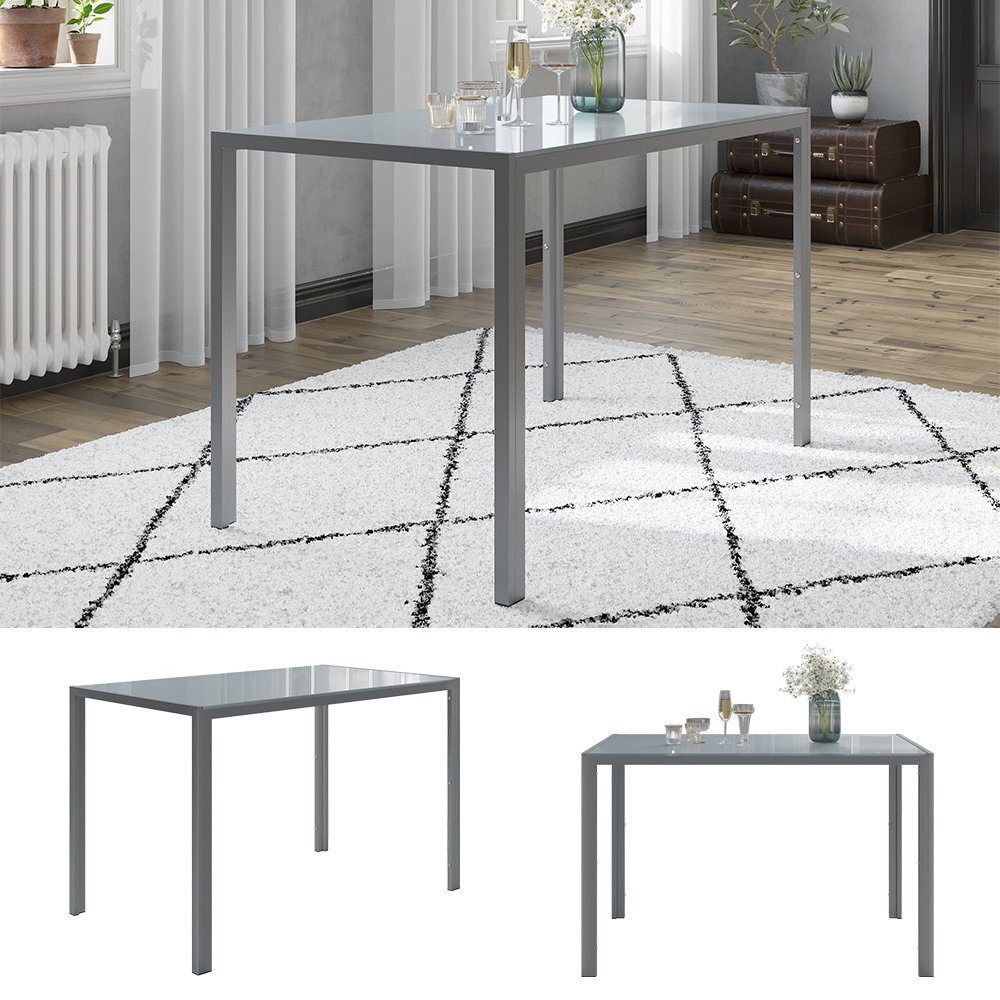 Vicco Esstisch Grand, Grau, 120 x 75 cm günstig online kaufen