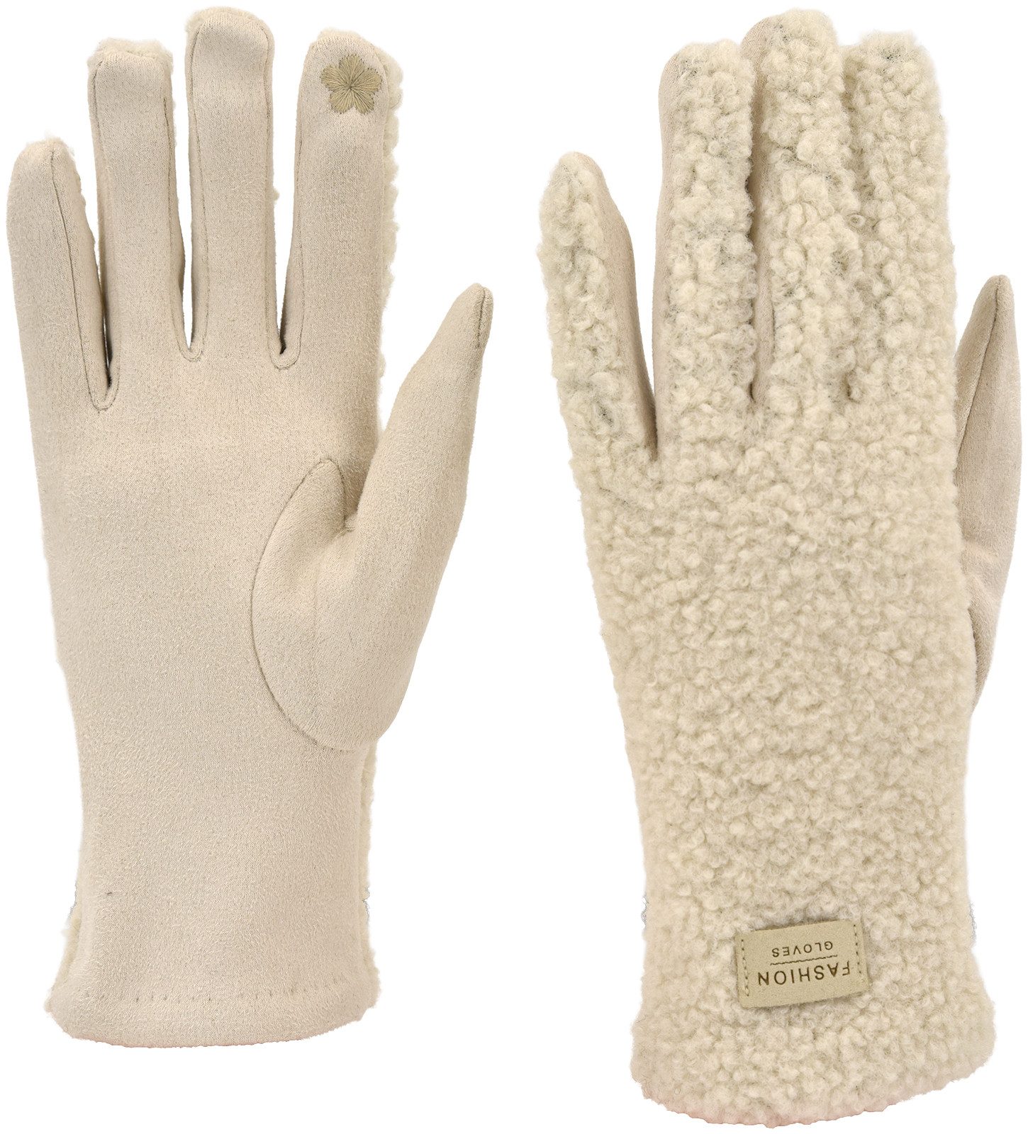 styleBREAKER Fleecehandschuhe Touchscreen Handschuhe mit Teddyplüsch günstig online kaufen