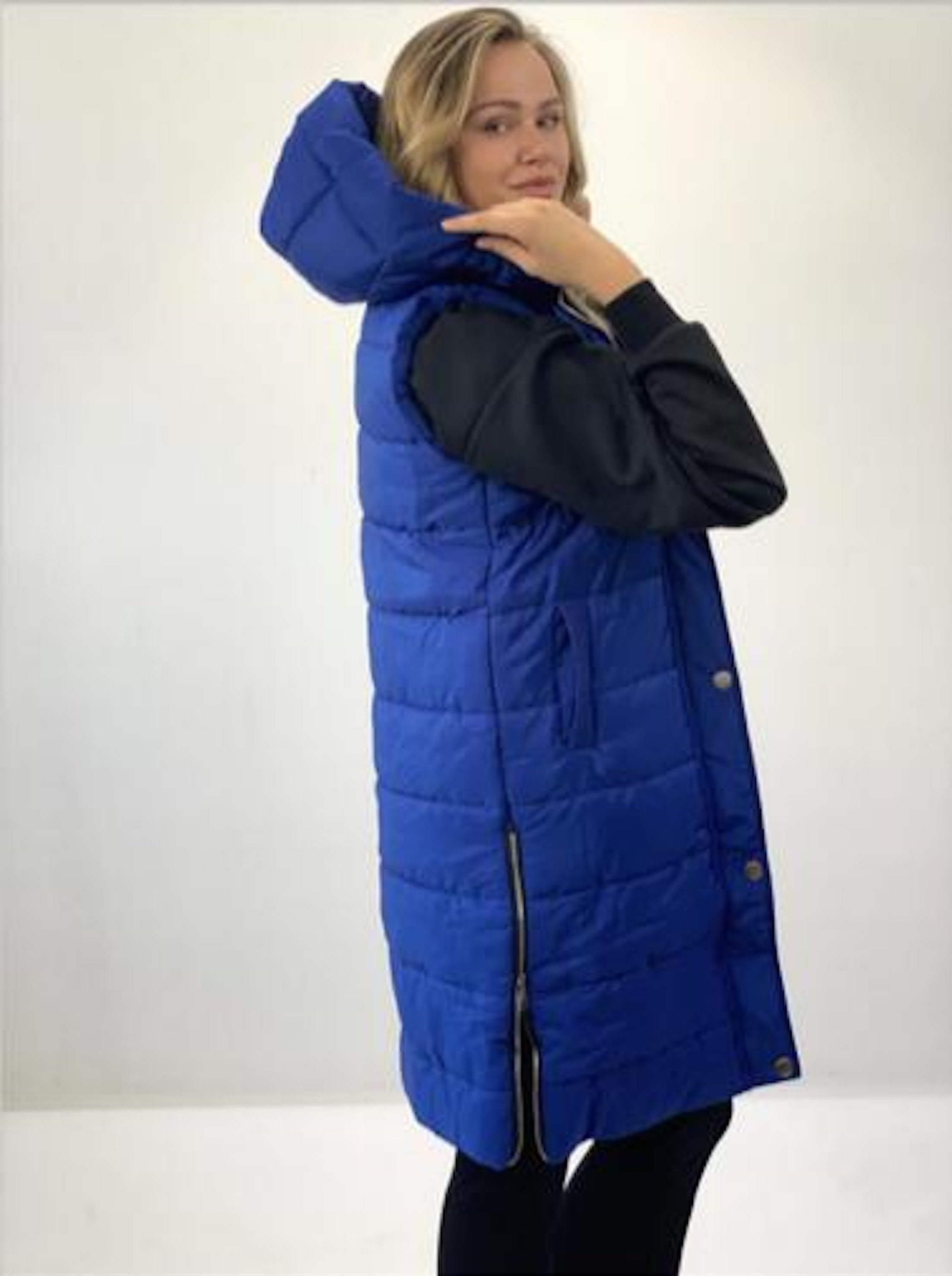 Übergangsjacke Worldclassca Steppweste Outdoor ROYALBLAU Worldclassca Kapuze Steppweste Weste Ärmellos