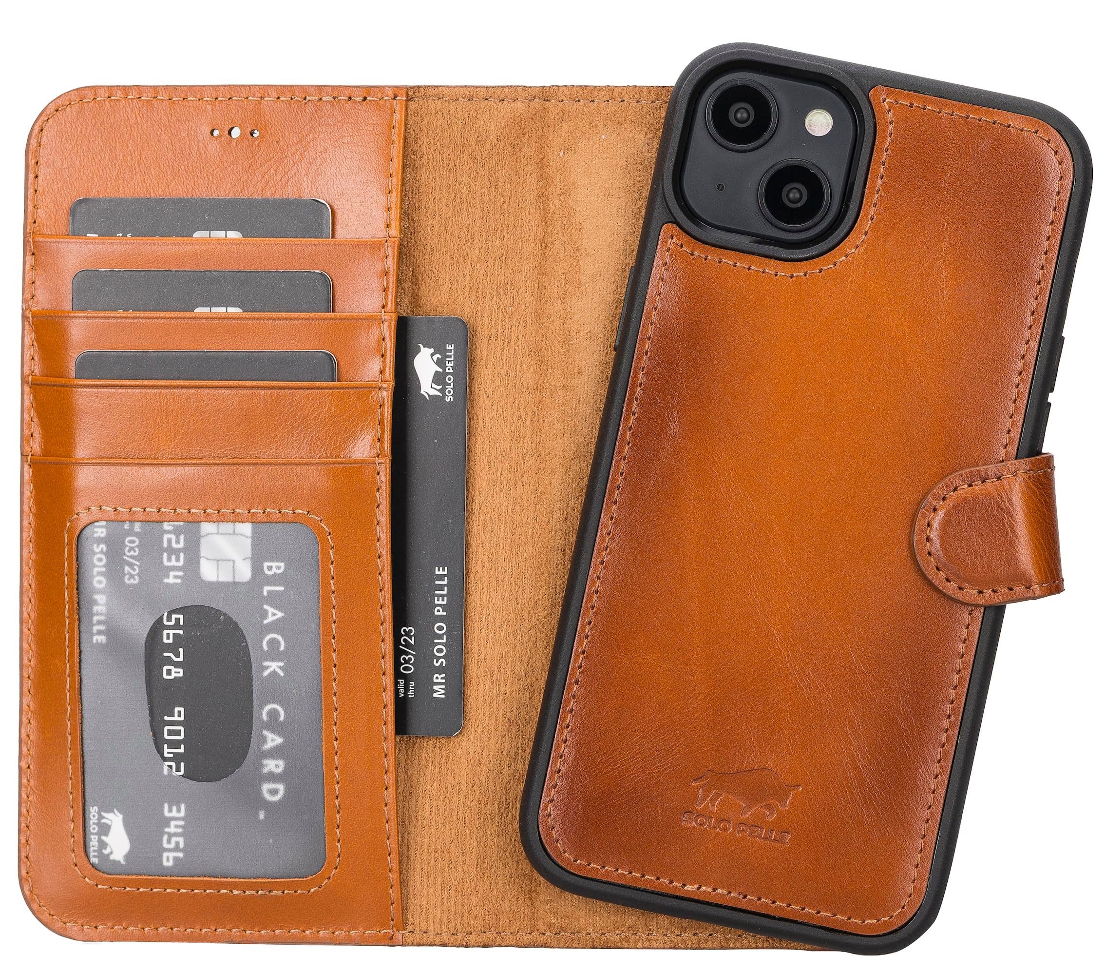 Solo Pelle Smartphonetasche Lederhülle für iPhone 15 Plus 6.7 Zoll inkl. Kartenfächer