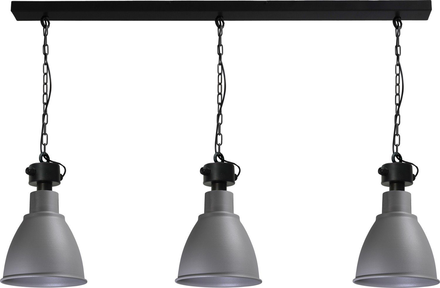 Pendelleuchte Grau Esszimmer ohne DOLINA, Metall Hängelampe E27 Licht-Erlebnisse Leuchtmittel, Industrial Schwarz Hängeleuchte