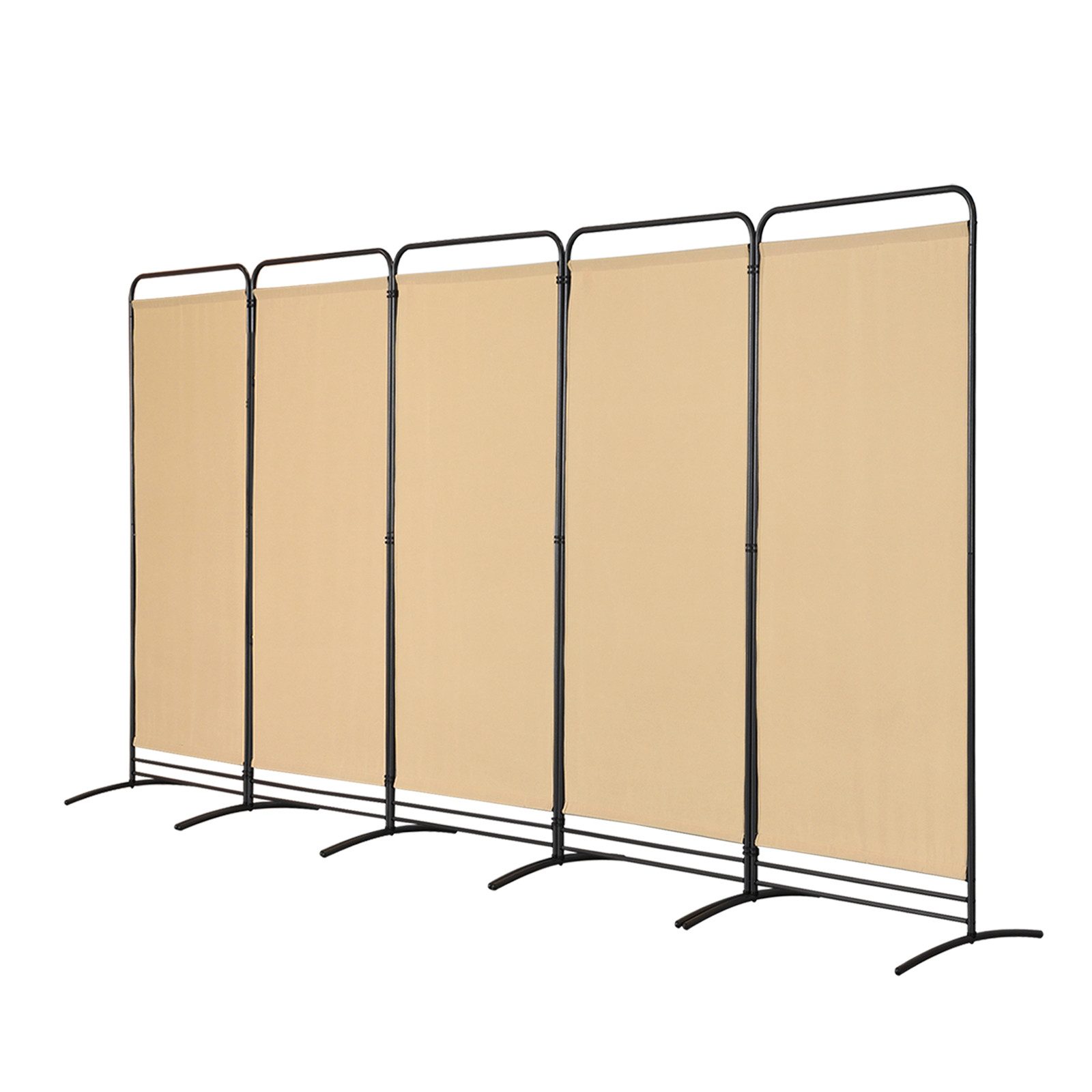 Angel Living Paravent 5‑teilig faltbarer Raumteiler & Sichtschutz, ca. 405 x 50 x 180 cm (5 St), Stabiler Stahlrahmen, Flexibler Trennwand für Innen & Außen