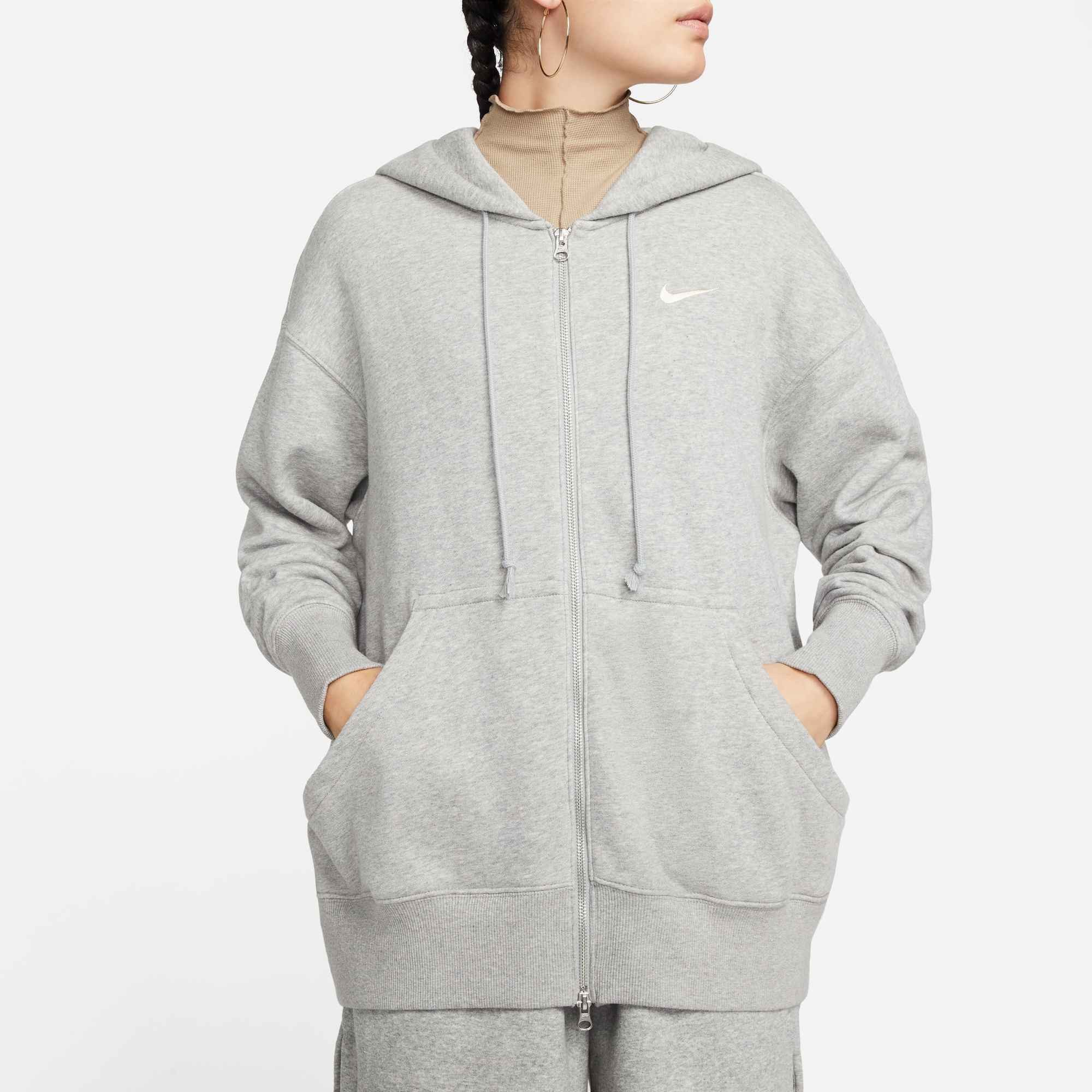 Nike Sportswear Kapuzensweatshirt W NSW PHNX FLC FZ OS HOODIE Oversize-Schnitt, mit Reißverschluss, mit Kängurutasche
