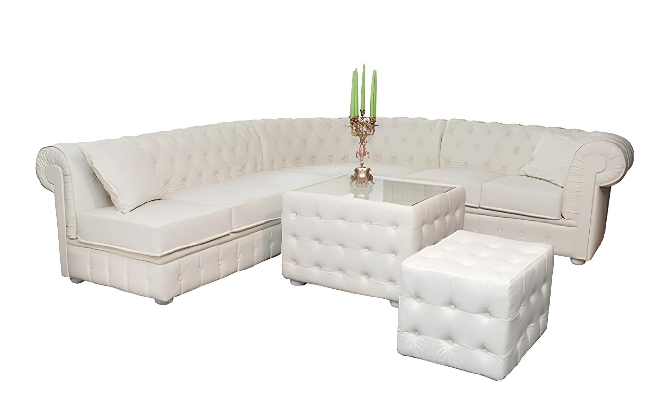 Xlmoebel Chesterfield-Sofa Chesterfield Ledersofa in elegantem Design mit großzügiger Polsterung, Hergestellt in Europa