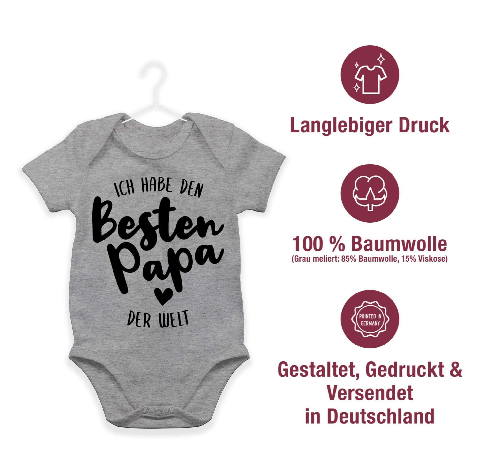 Shirtracer Shirtbody Besten der Geschenk I Welt meliert Papa Grau 1 Baby Vatertag