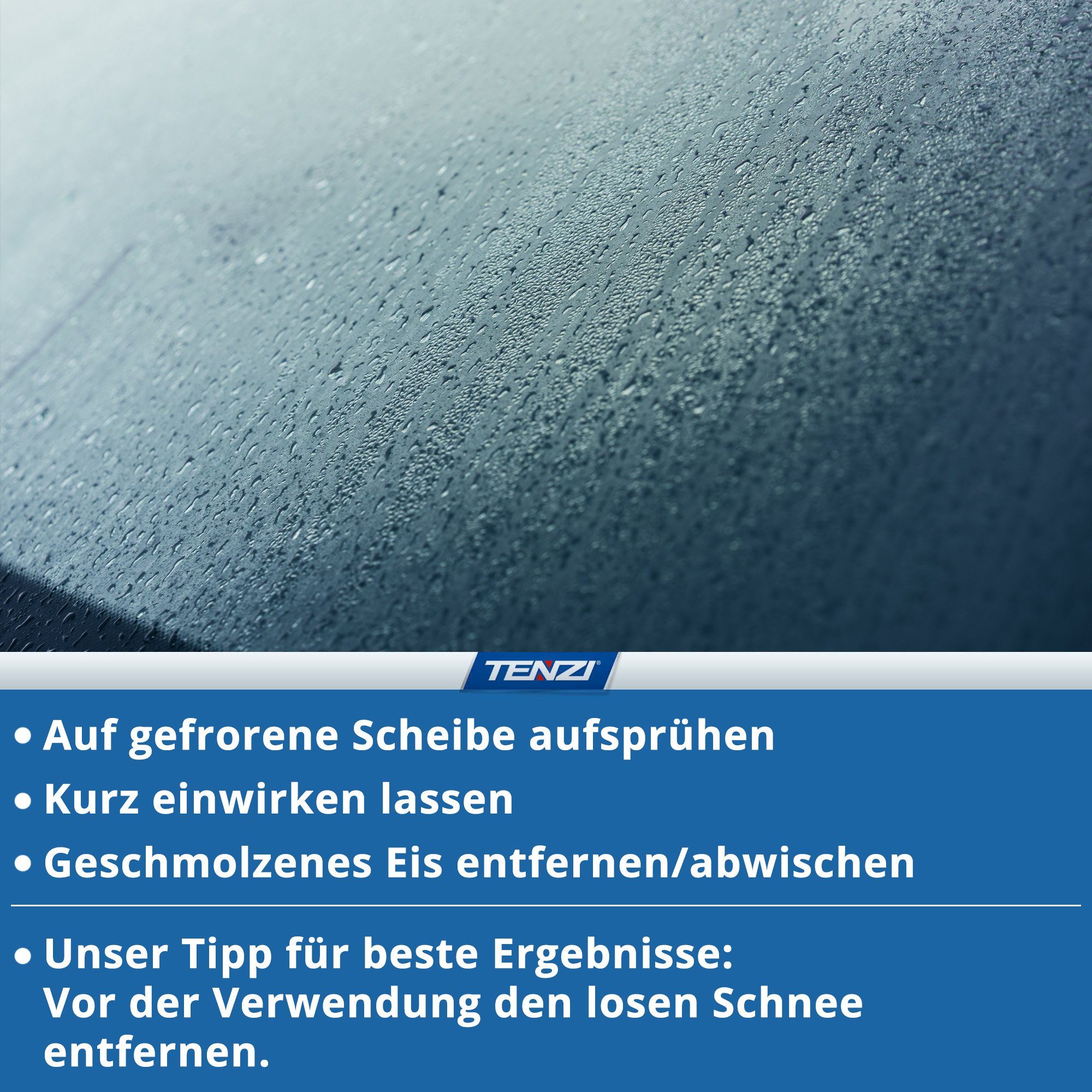 TENZI Scheibenfrostschutz Scheibenenteiser (600ml) Spray bis -22°C Frost,  Spray für Auto & Motorrad - Enteiser, Enteiserspray, Entfroster