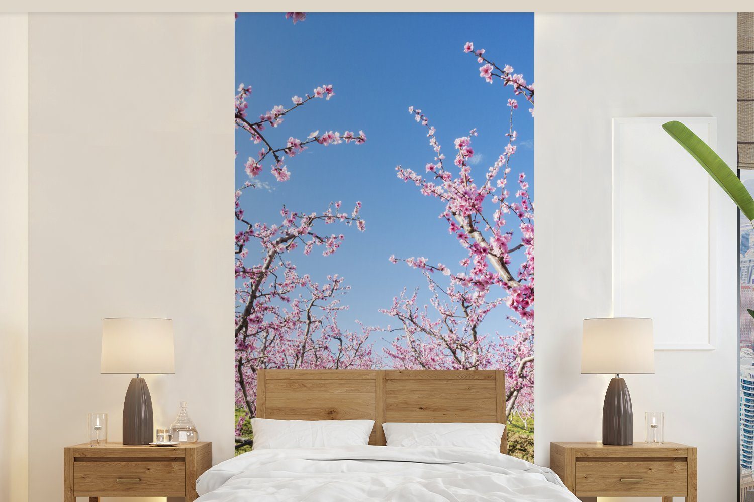 Blüte, Kirsche für Vliestapete MuchoWow Küche, Schlafzimmer St), - Wohnzimmer Matt, bedruckt, Obstbäume Fototapete - Fototapete (2