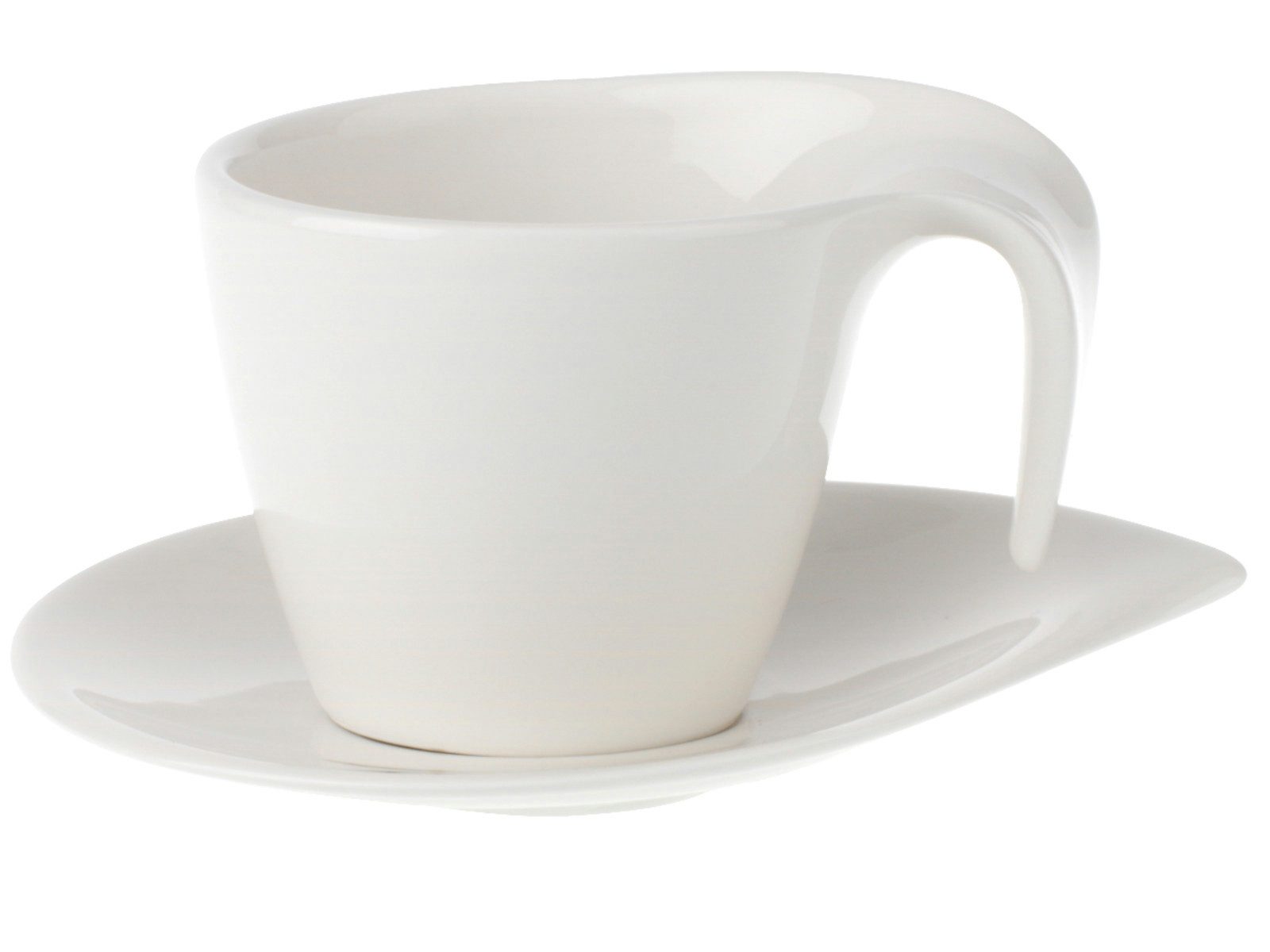 Villeroy & Boch Tasse Flow Frühstückstasse mit Untertasse 2tlg., Premium Porcelain