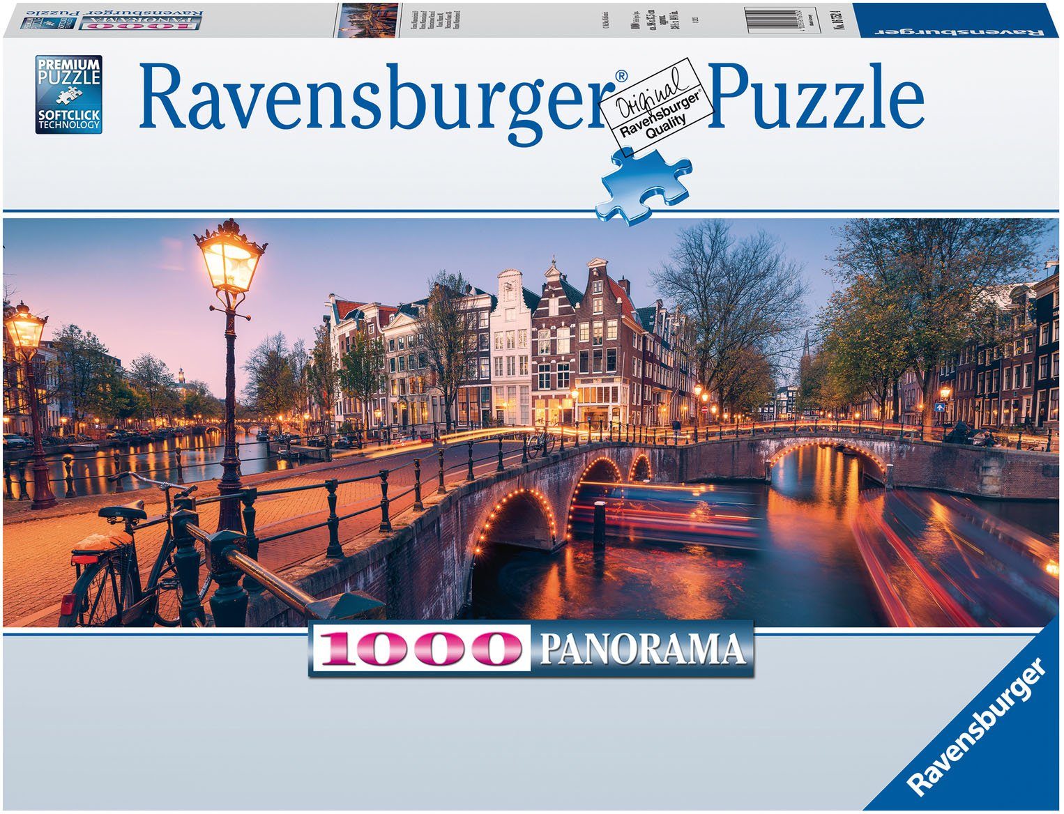 Ravensburger Пазли Abend in Amsterdam, 1000 Пазлиteile, FSC® - schützt Wald - weltweit; Made in Germany