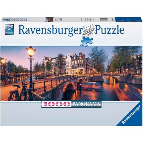 Ravensburger Puzzle Abend in Amsterdam, 1000 Puzzleteile, FSC® - schützt Wald - weltweit; Made in Germany