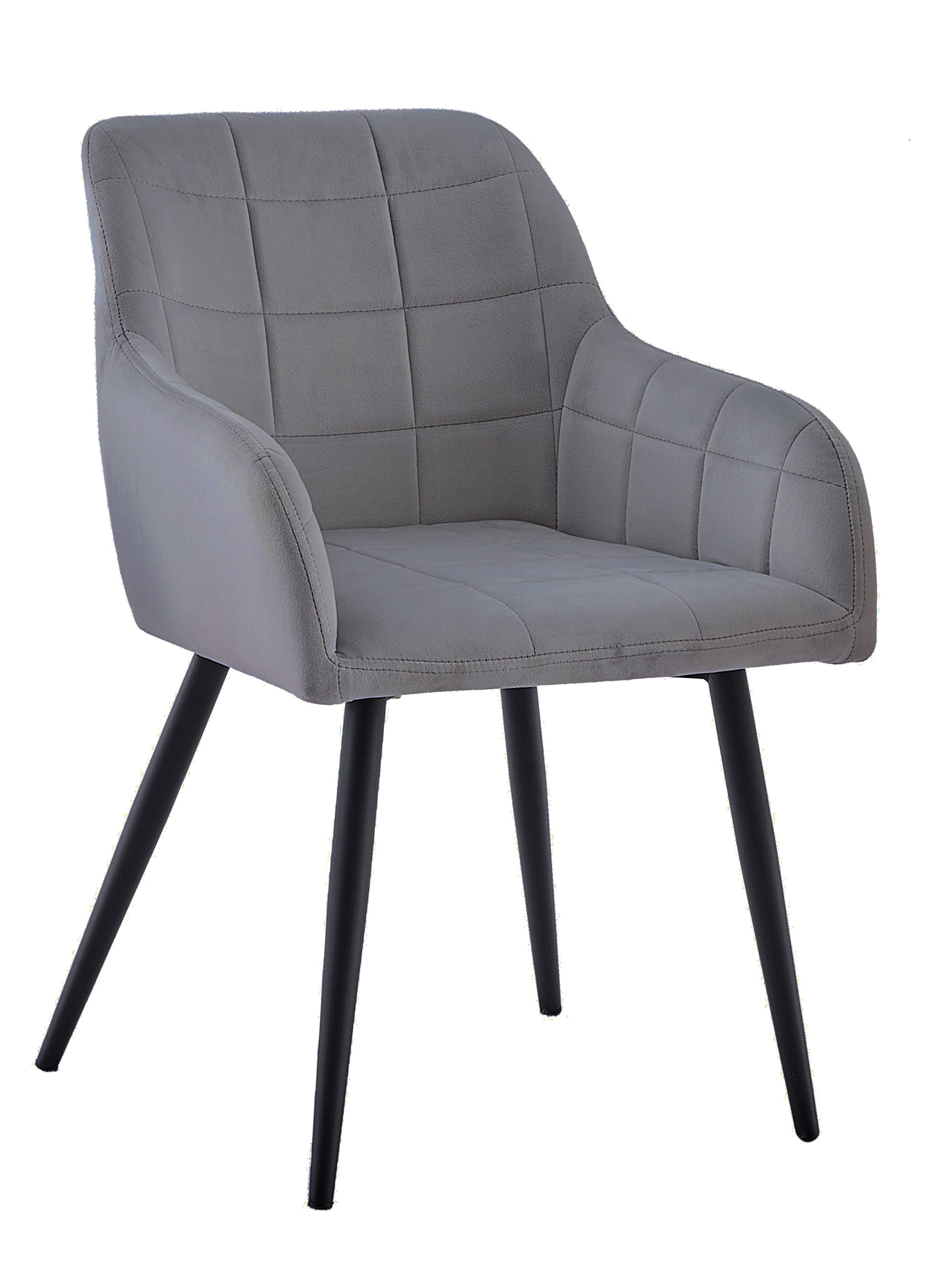 Junado® Schalenstuhl Lars, Moderner Polsterstuhl Grau mit Sitzschale ergonomischer