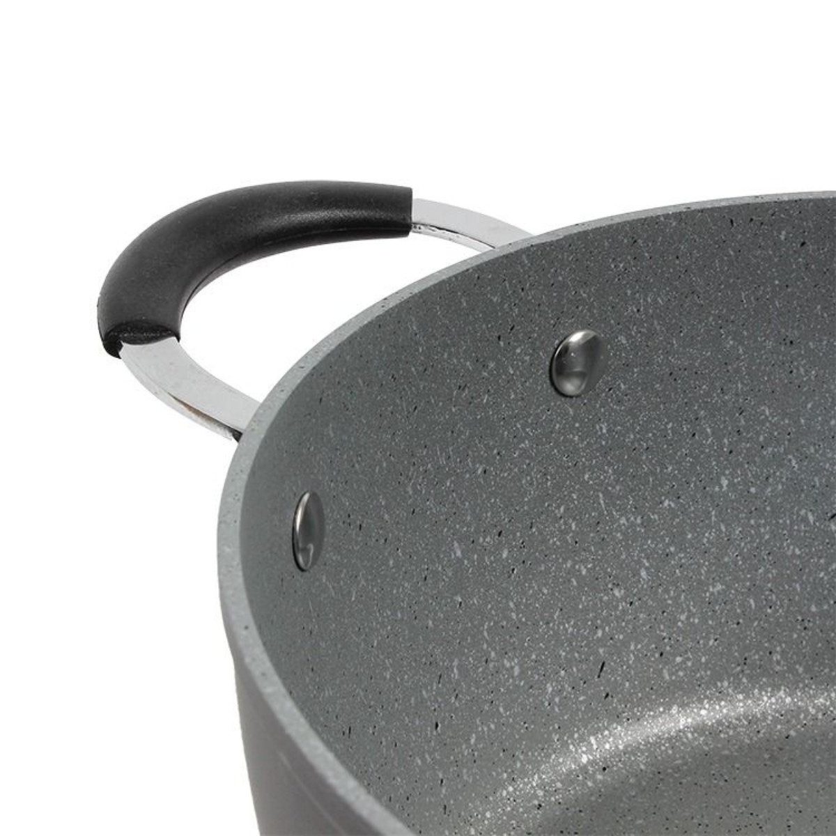 alesvelt Kochtopf mit Glasdeckel Dura 24 / 26 / 28 / 30 cm Induktion antihaft, Aluminium