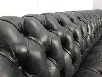 JVmoebel 3-Sitzer Chesterfield Vintage Echtleder Luxus Sofa Sitz 100% Leder Sofort