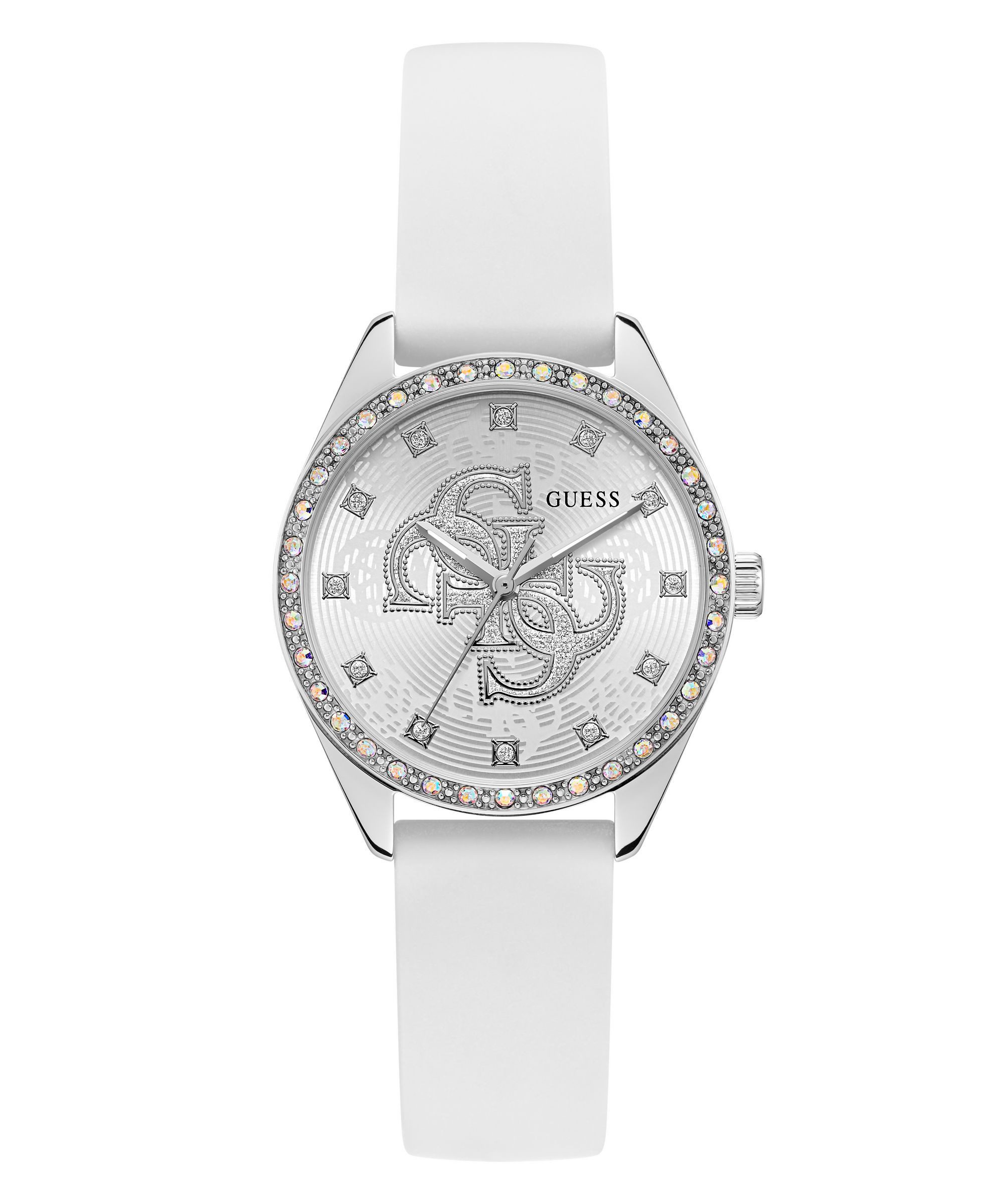 Guess Quarzuhr AVA GW1042L1, Armbanduhr, Damenuhr, Silikonarmband, analog