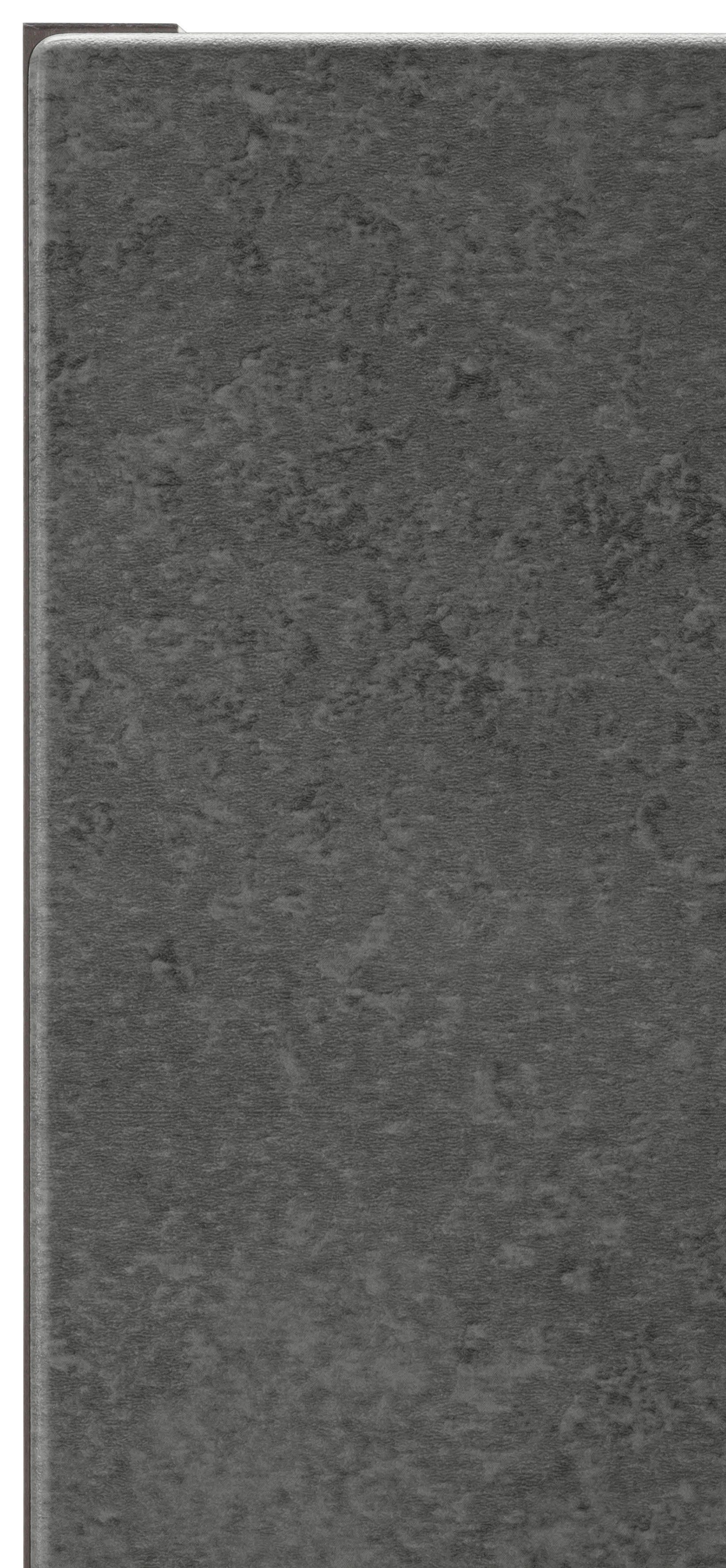 MÖBEL Metallgriff, Tür, MDF hoch, Front cm breit, 1 schwarzer betonfarben Tulsa HELD | 50 Hängeschrank dunkel cm grafit 57