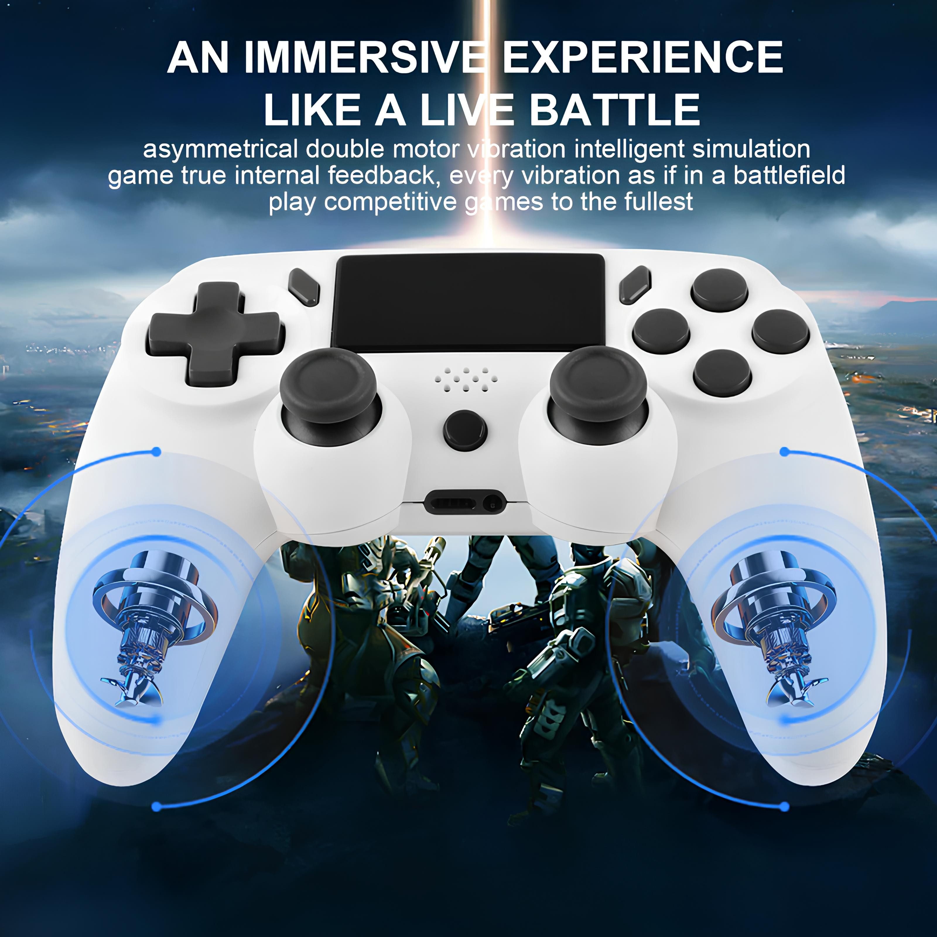 Athlix Gamepad Kabellos für PS4 PS3 PC, 6-Achsen Gyroskop Joystick Wireless Controller (8 Std. Akkulaufzeit, USB & Bluetooth, integriertes Touchpad)