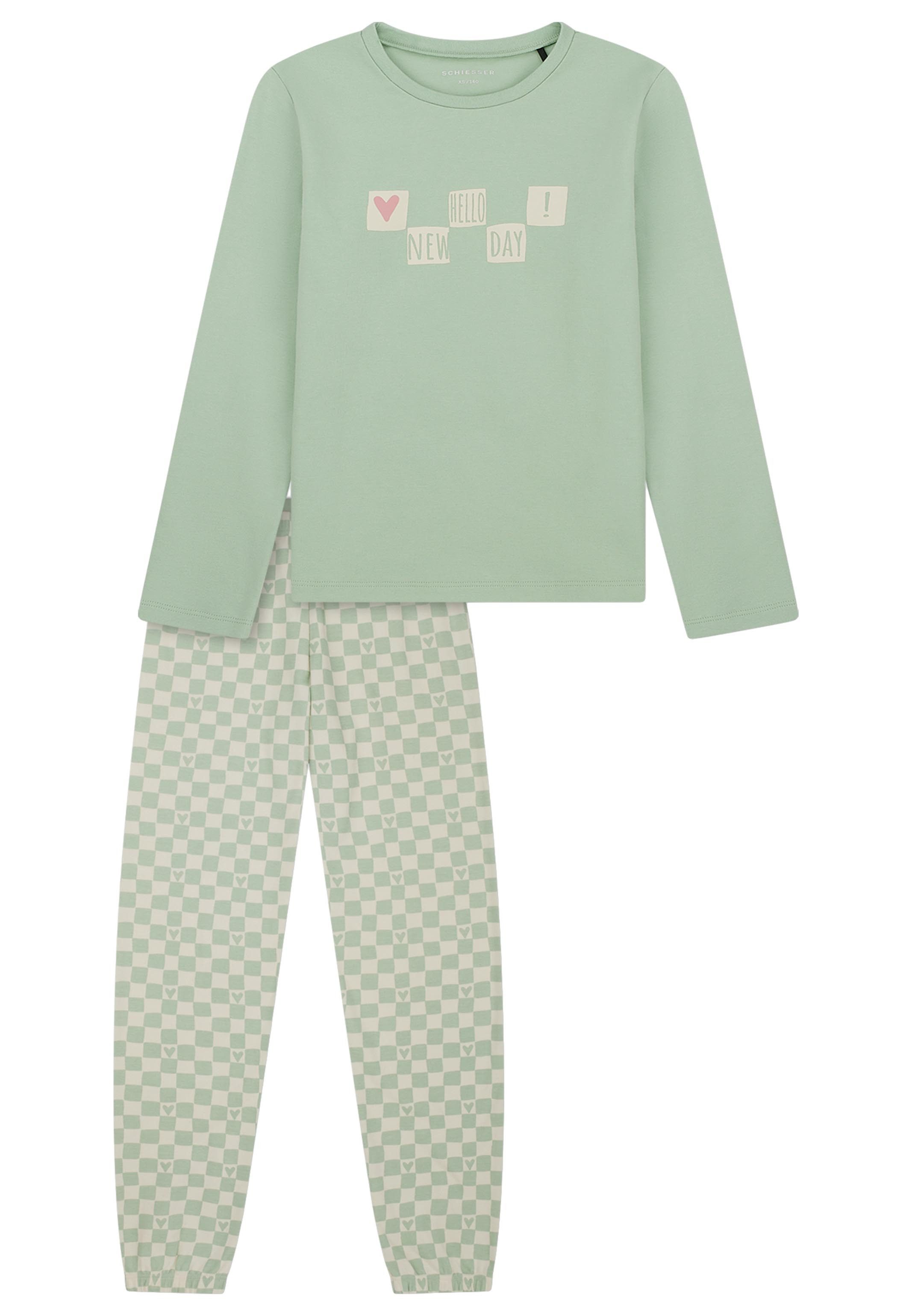 Schiesser Pyjama Comfort Cotton (Set, 2 tlg) Schlafanzug - Baumwolle - Atmungsaktiv