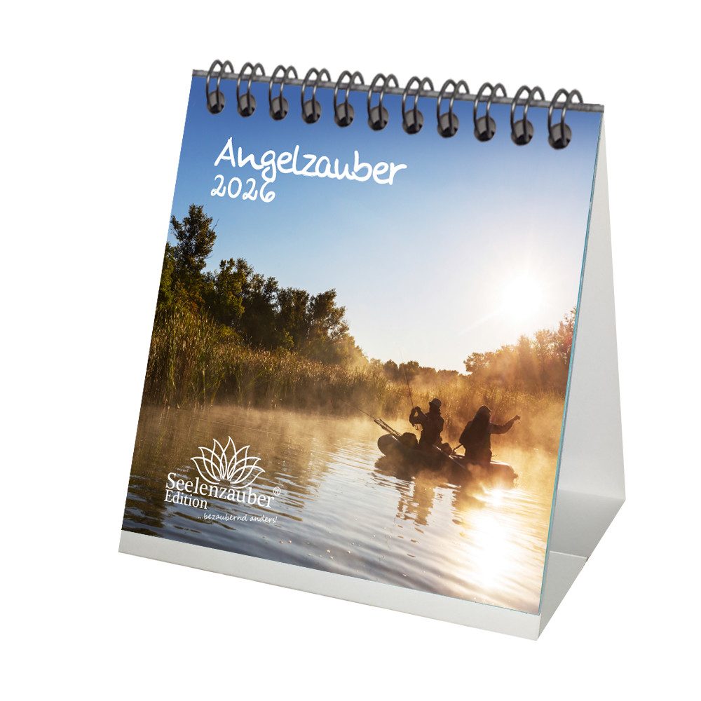Seelenzauber Tischkalender Angelzauber Tischkalender 10cm x 10cm für 2026 angeln und fischen