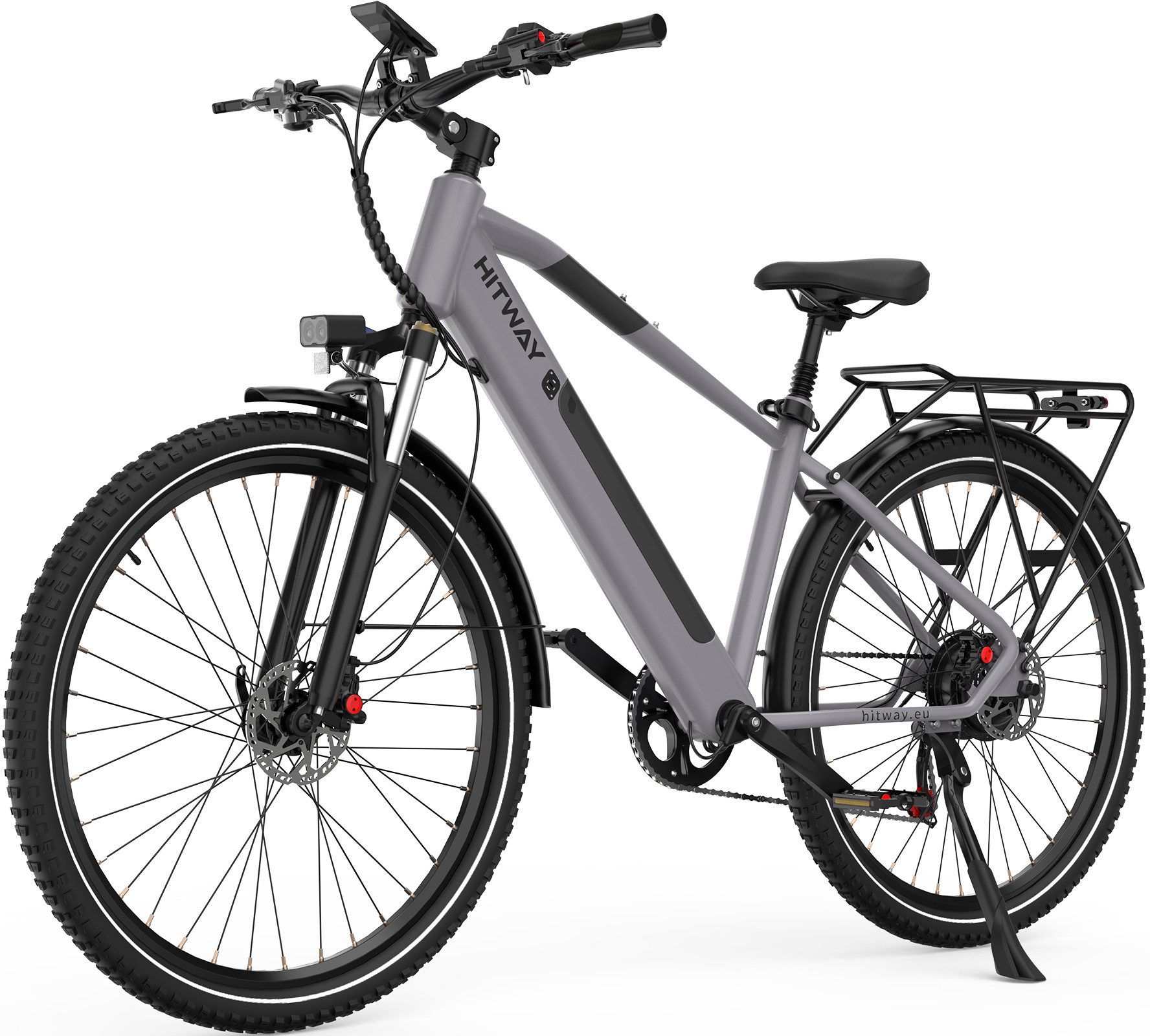 HITWAY E-Bike Trekkingrad Elektrofahrrad 29 Zoll E-Mountainbike bis zu 50-80km, 7 Gang shimano shimano Schaltwerk, Kettenschaltung, 250W Heckmotor, 460,8 Wh, E-MTB, Pedelec für Damen u. Herren mit APP NFC