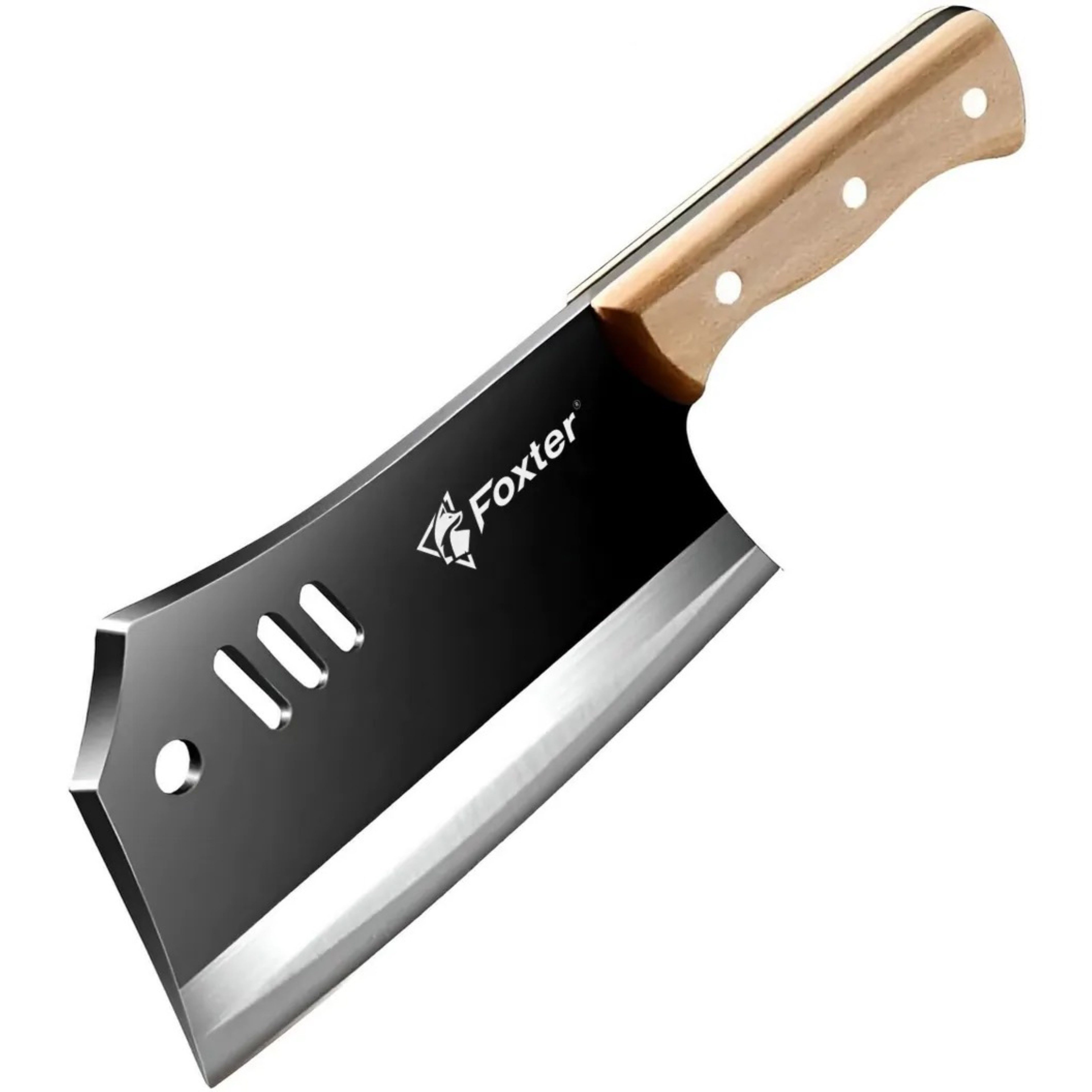 Foxter Universalmesser Küchen-Tasak 29 cm Profi-Kochmesser Edelstahl für Fleisch & Gemüse, (Hochwertiges Kochmesser für Profis und Hobbyköche, Lieferumfang: 1x Küchen-Tasak, 1x Kartonverpackung), Profi-Küchen-Tasak 29 cm Edelstahl für präzises Schneiden & Hacken