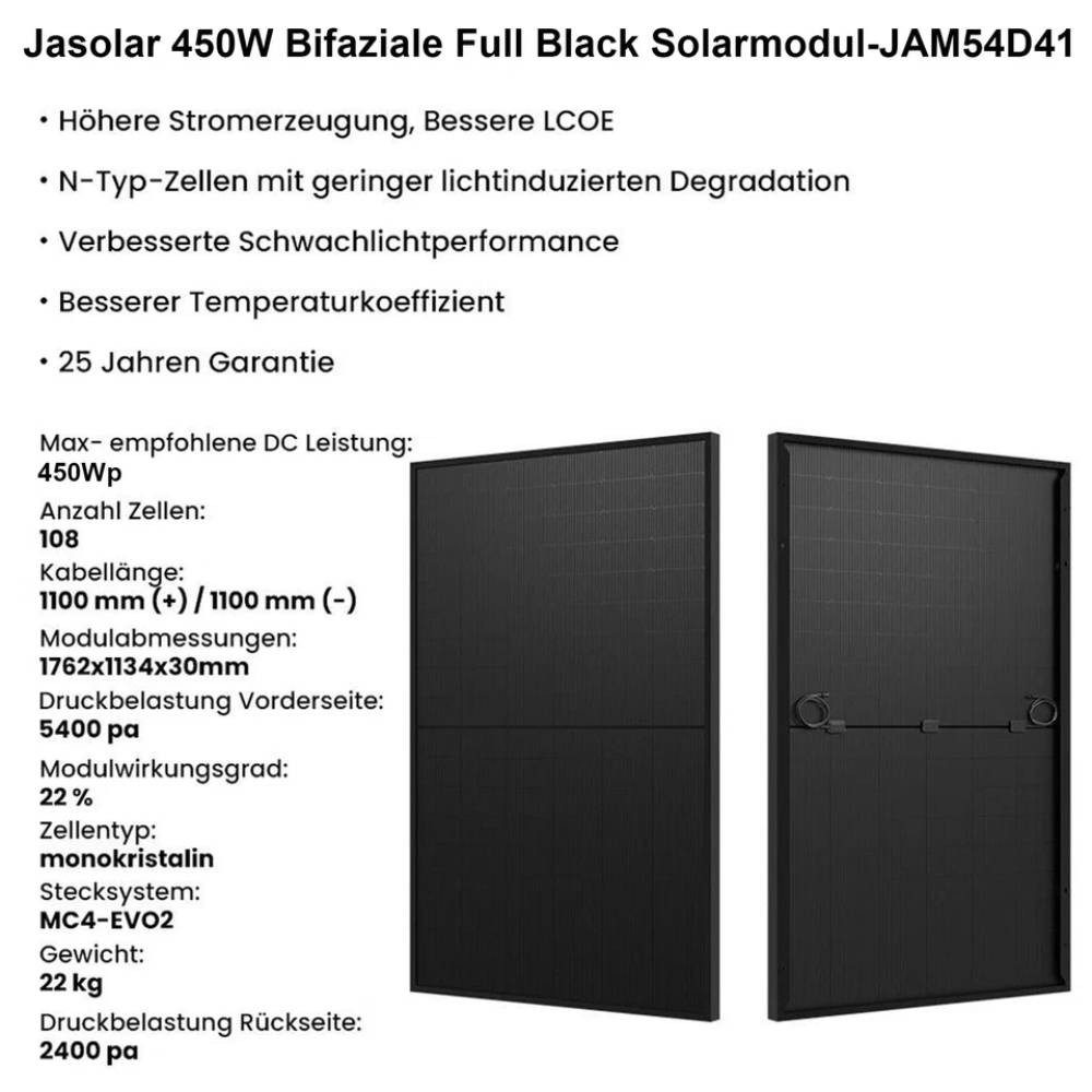 Growatt Balkonkraftwerk 900 Komplettset Solaranlage, Module mit 800W Growatt Wechselrichter, (Growatt NEO-800M-X 800W Mikro-Wechselrichter mit 5m Anschlusskabel)