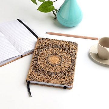 Navaris Notizbuch Journal aus Kork liniert mit Gummiband - Hardcover Notebook