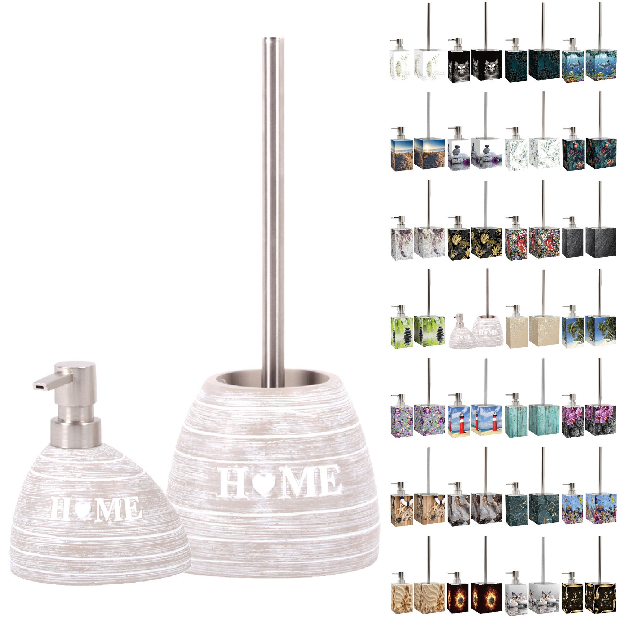 Sanilo Badaccessoire-Set mit Motiv, viele schöne Seifenspender und WC Bürst günstig online kaufen