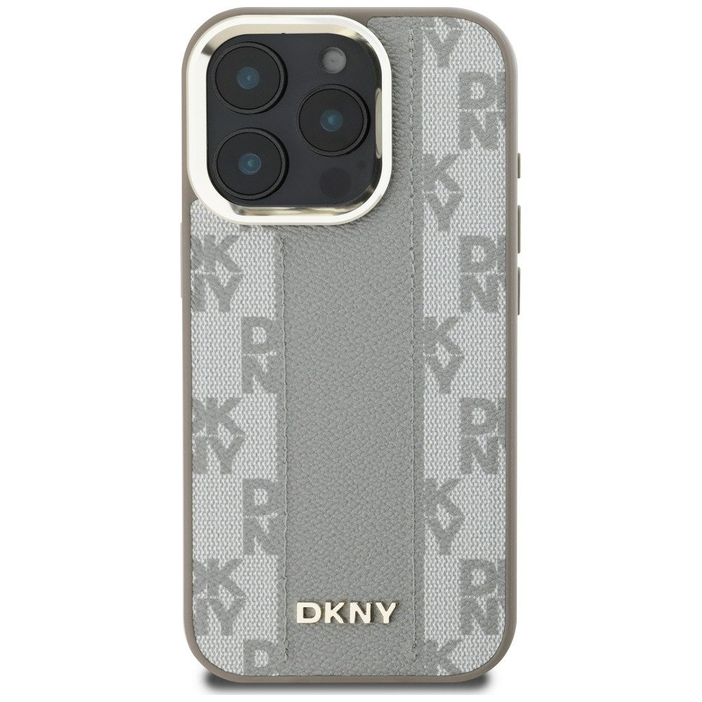 DKNY Handyhülle Schutzhülle Magnethülle Rückschale 6,3 Zoll, MagSafe, Karomuster, Hardcase, TPU & Kunstleder