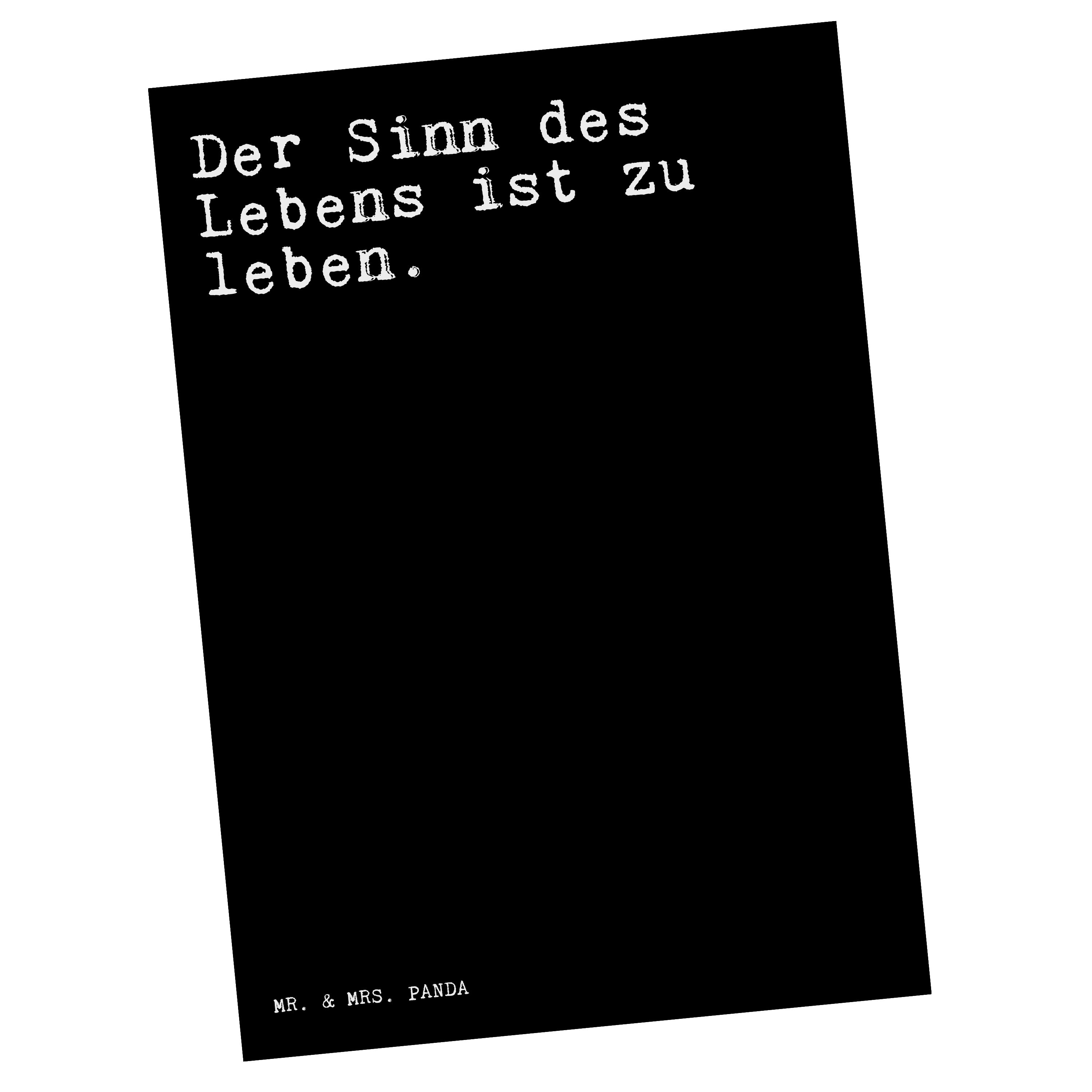 Postkarte Schwarz - Der - & lustig, Sinn Spruc Grußkarte, Geschenk, Mr. Mrs. des Lebens... Panda