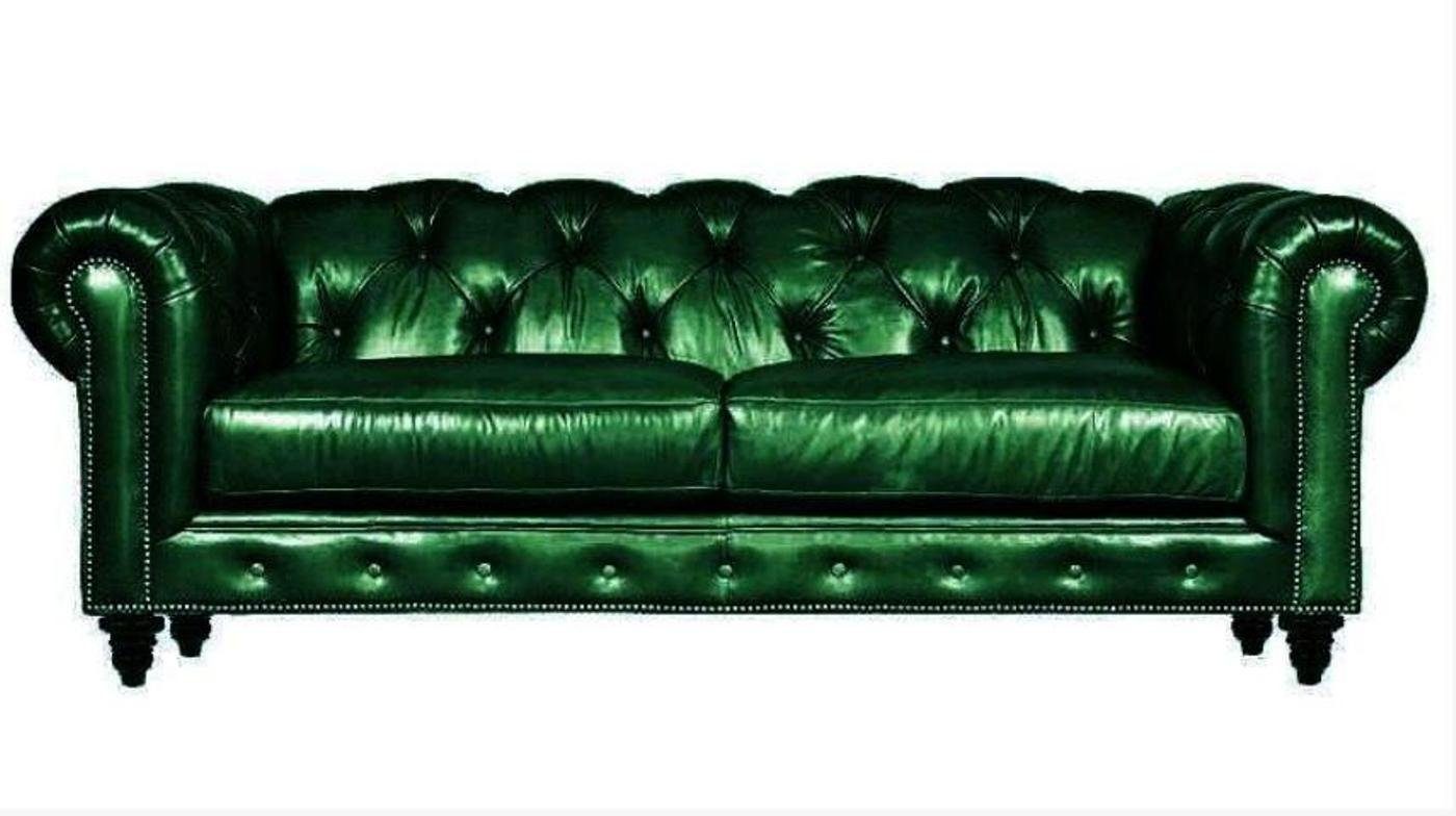 JVmoebel Chesterfield-Sofa Hellbrauner Chesterfield Dreisitzer 3-er Couch Modernes Design Neu, Made in Europe Grün