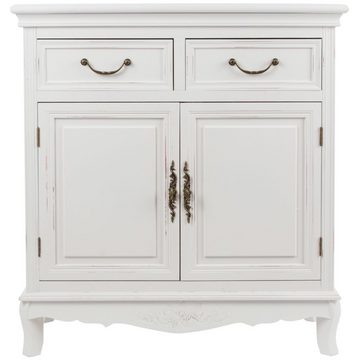 LebensWohnArt Kommode Romantische Kommode AMORE weiss B75cm Landhaus Shabby-Chic