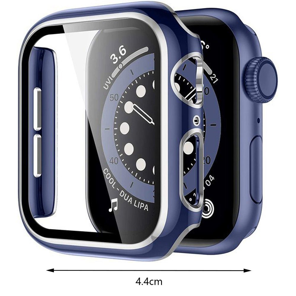 GelldG Uhrenetui Displayschutz mit Series Apple kompatibel Watch Blau 7/6/SE/54321 mit Hülle
