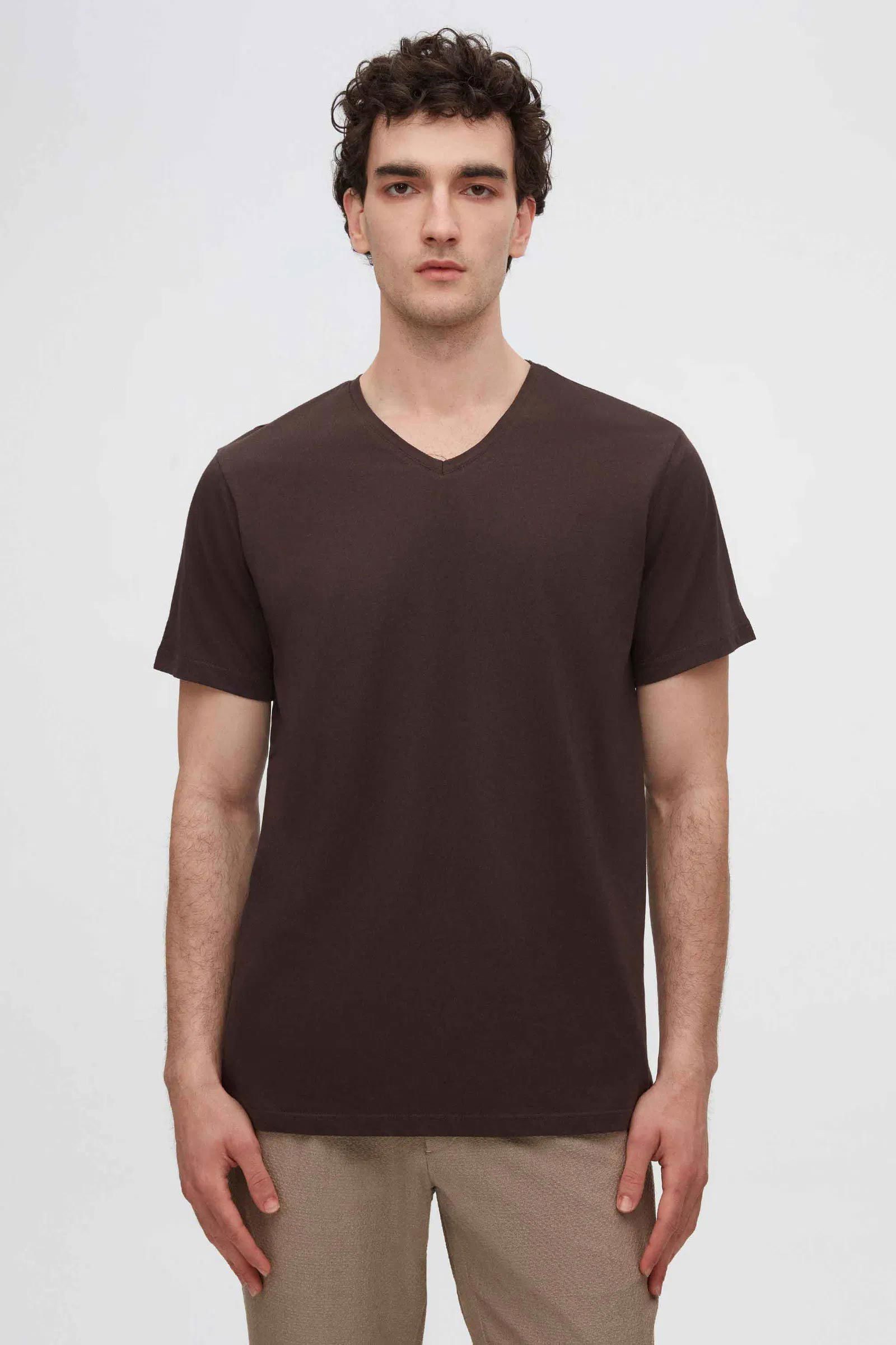 D'S DAMAT T-Shirt DS Damat Herren Slim Fit Schwarz/Weiß/Marine 3-teiliges Set V-Ausschni