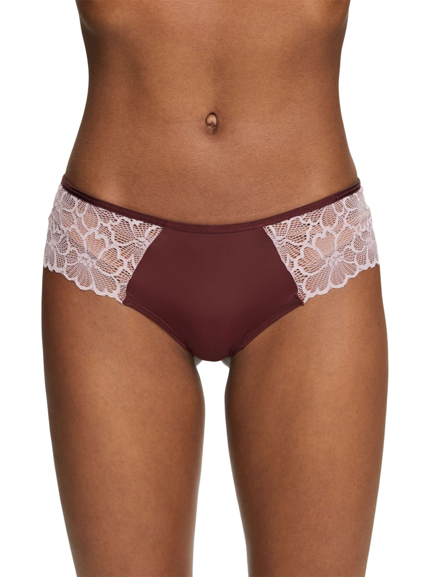 Spitze mit BROWN Hipster Esprit Brazilian-Hipster-Shorts RUST