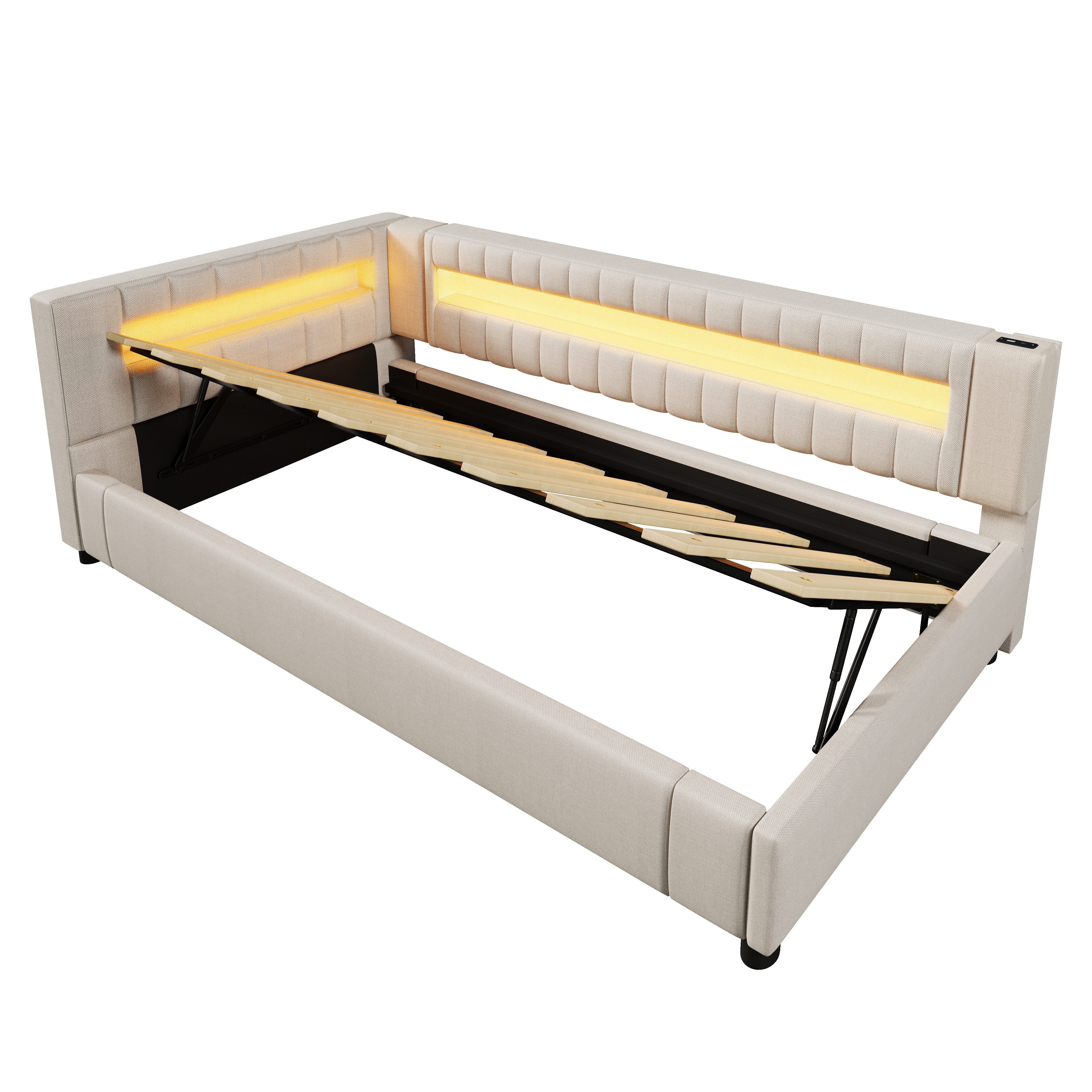 MODFU Schlafsofa Polsterbett, mit USB-C, hydraulischem günstig online kaufen