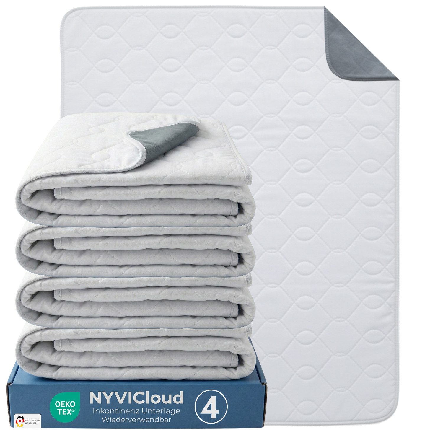 Inkontinenzauflage Inkontinenzauflage NYVICare 75x90 cm wasserdicht Inkontinenzunterlage NYVI, Bei 95°C waschbar kochfest, wasserdichter Matratzenschutz Bett