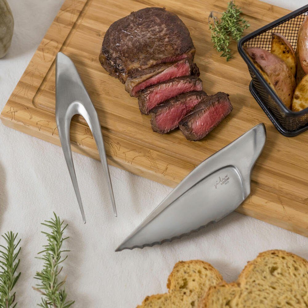 comas Steakbesteck Silex-Fleischbesteck (2-tlg), 1 Personen, Edelstahl 18/10, Satin-finish