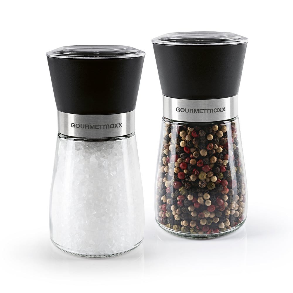 GOURMETmaxx Gewürzmühle GOURMETmaxx Gewürzmühlen 2er-Set mit einstellbarer Mahlstärke keine, (2 Stück), GOURMETmaxx Gewürzmühlen 2er-Set mit einstellbarer Mahlstärke