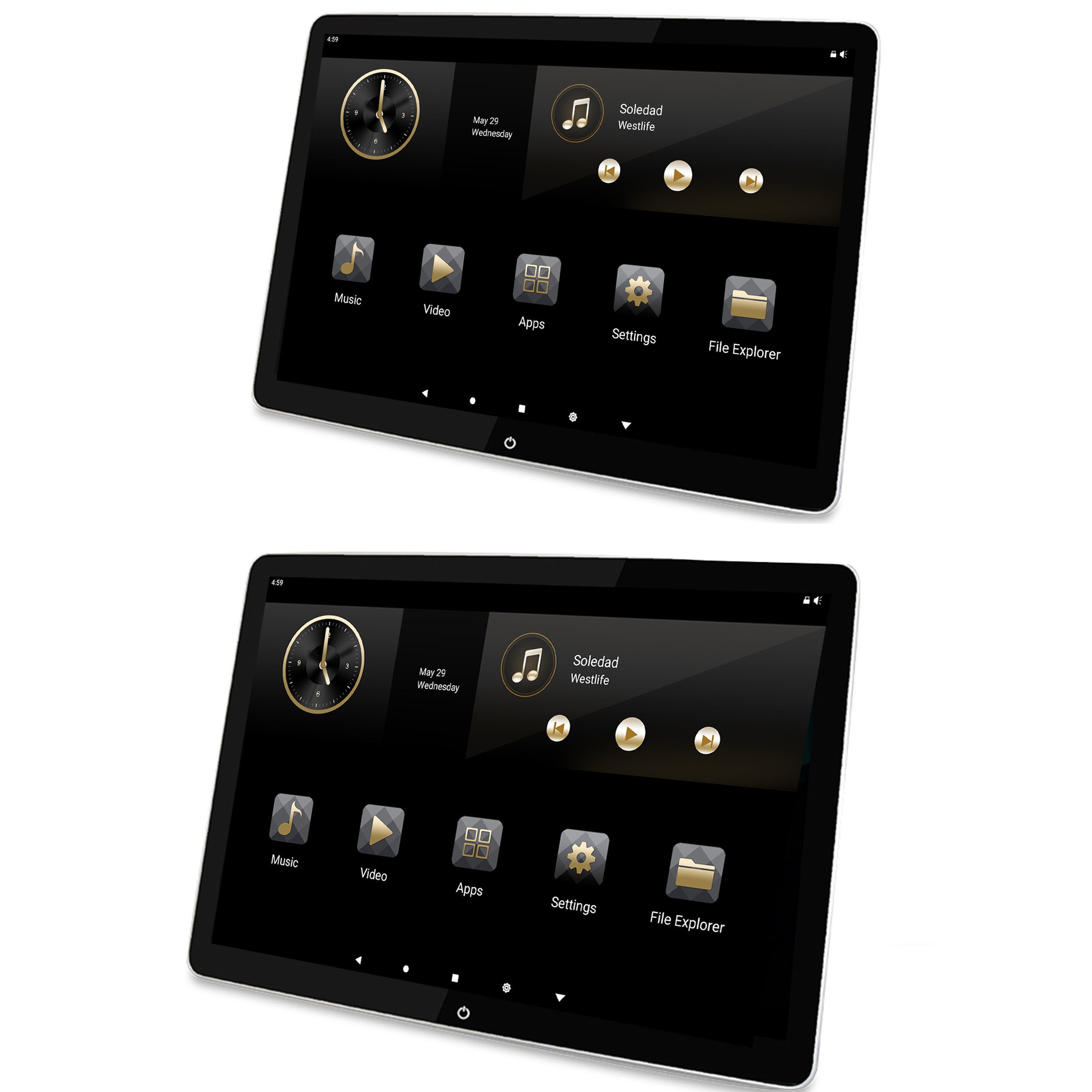 TAFFIO 2x 12" Touchscreen Android Monitor 8 + 128GB WiFi + 4G SIM für Porsche Navigationsgerät