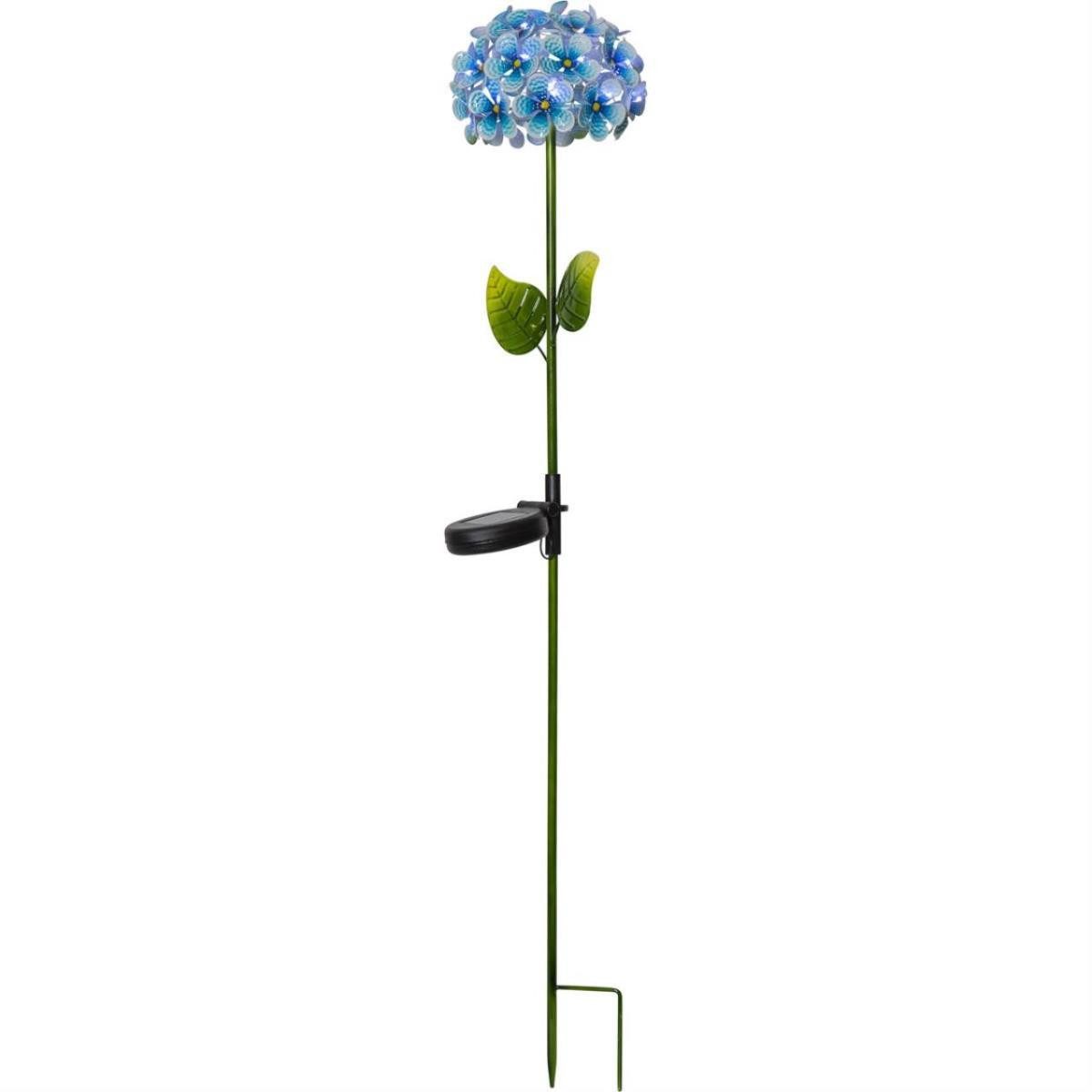 LED Solarleuchte LED Gartenleuchte Solarstab Hortensie Gartendeko blau 77cm Lichtsensor