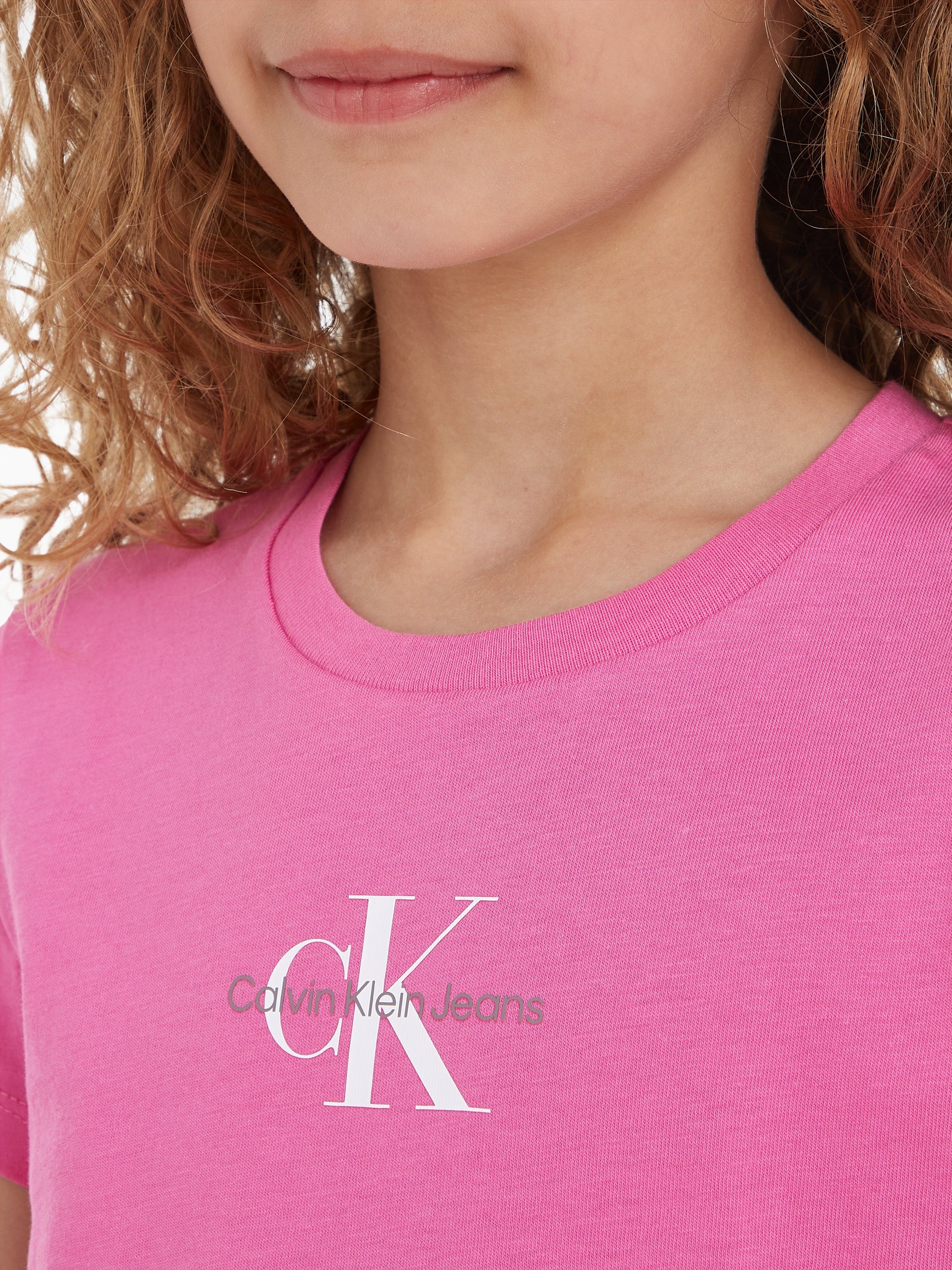 Calvin Klein MICRO Jeans Amour T-Shirt MONOGRAM Pink TOP