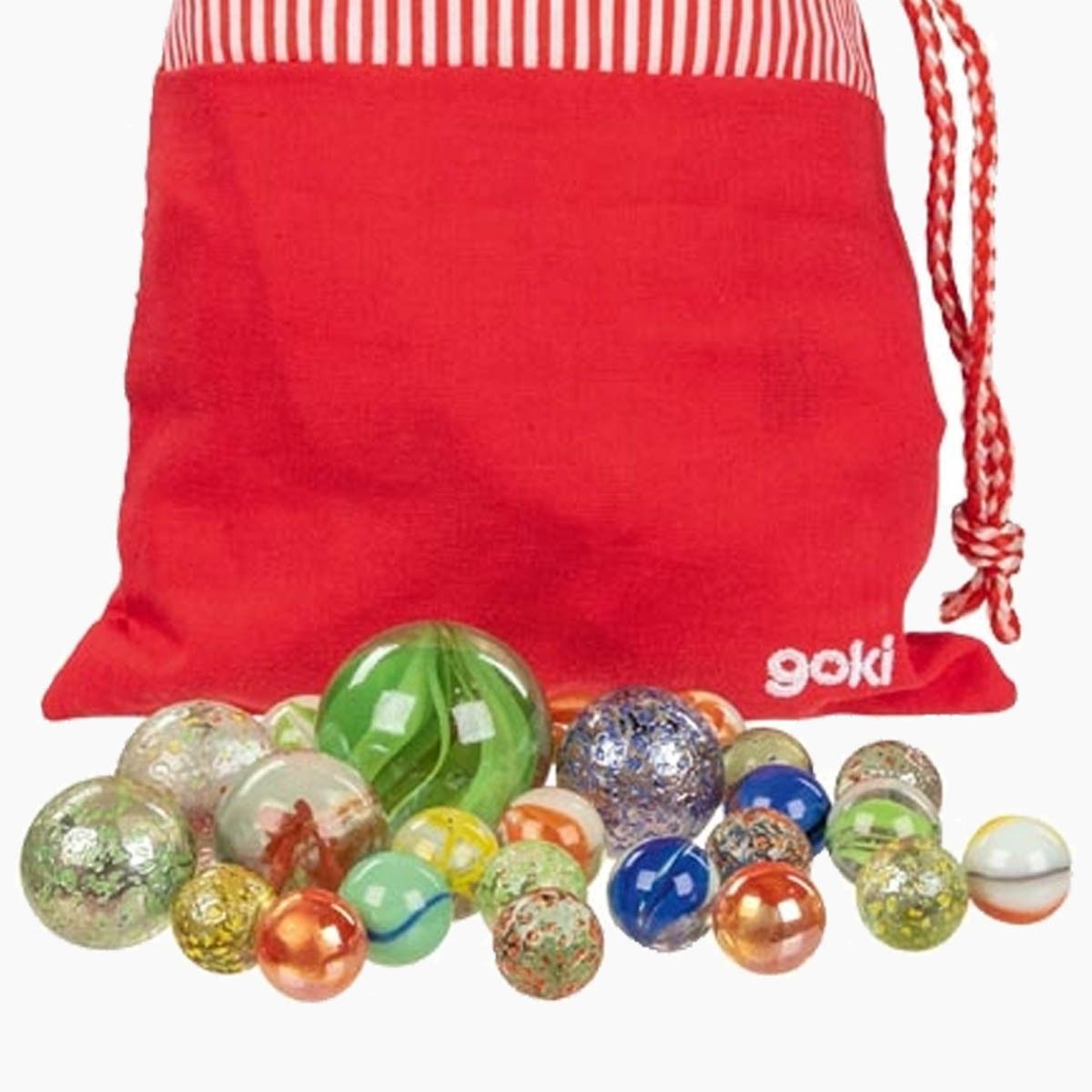 goki Kugelbahn-Bausatz Mein Murmelbeutel mit 50 Murmeln, (packung, 50-tlg., set), Ein Spielklassiker für Groß und Klein