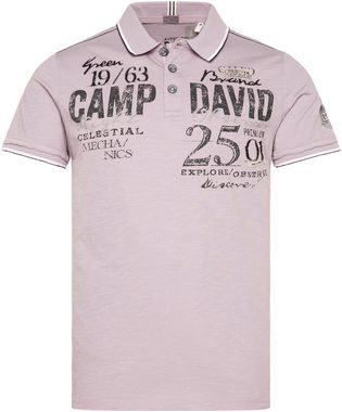 CAMP DAVID Poloshirt mit Logo Print, Stickereien und Patches