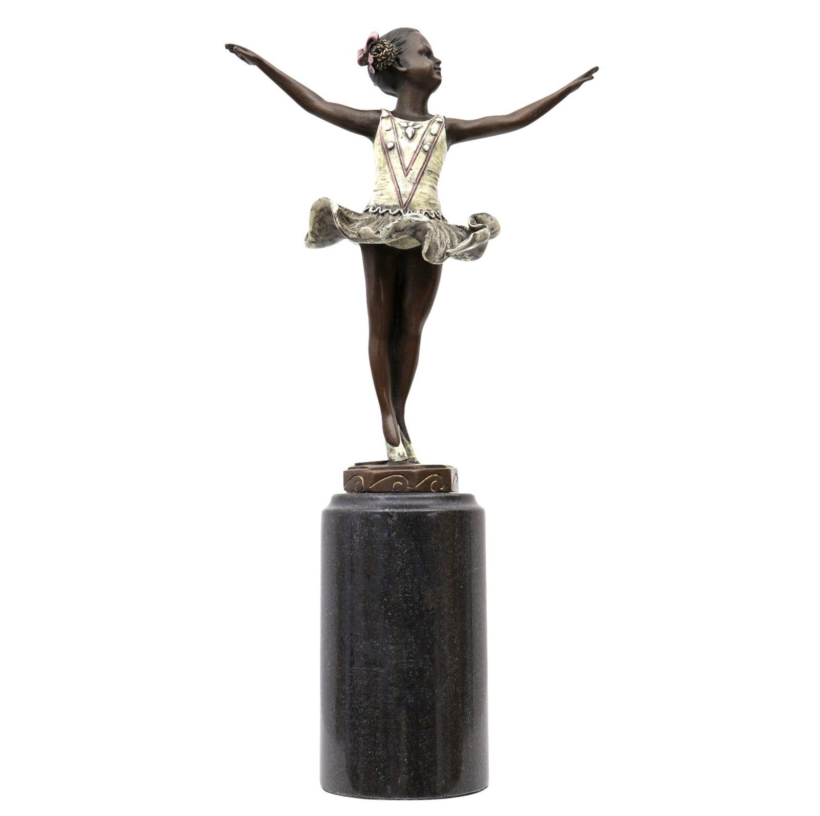 Aubaho Ballerina Figur Ballett Bronzeskulptur im Bronze Skulptur Statue Antik-Stil