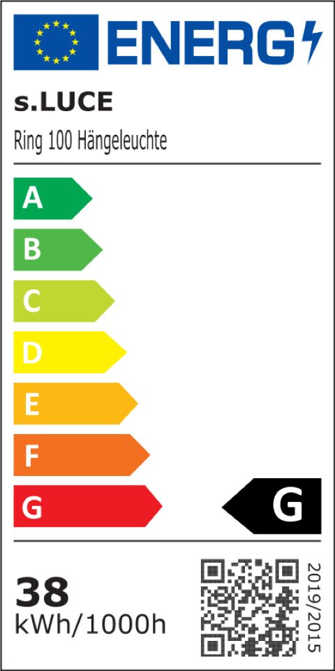 s.luce 5m LED Warmweiß 100 Ring Hängelampe Chrom, Pendelleuchte Abhängung