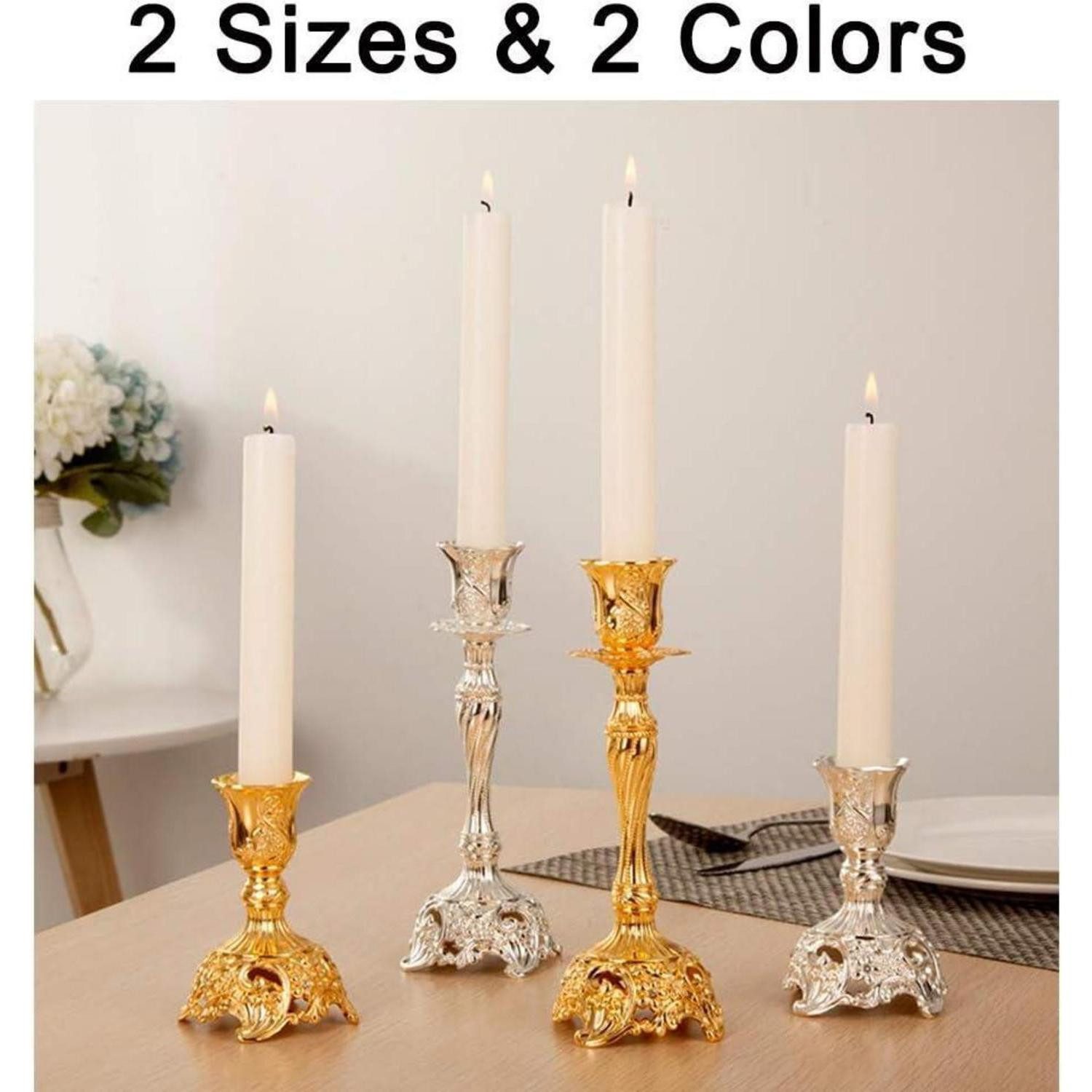 LuxusKollektion Kerzenleuchter 2er Set Kerzenständer Kerzenhalter Gold Metall Vintage Deko Tischdeko (1 St) – Bild 4 von 5