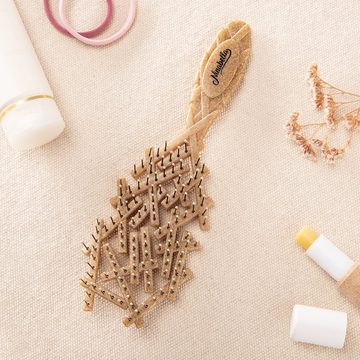 Ninabella Haarbürste Lange & Nasse Haare - Bürste aus Kokosnussschalen - Beige, Bio Haarbürste für Damen, Männer & Kinder - Entwirrbürste für Locken