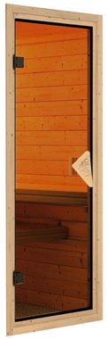 Karibu Sauna Frigga 2, BxTxH: 210 x 184 x 202 cm, 68 mm, (Set) 9-kW-Bio-Ofen mit externer Steuerung